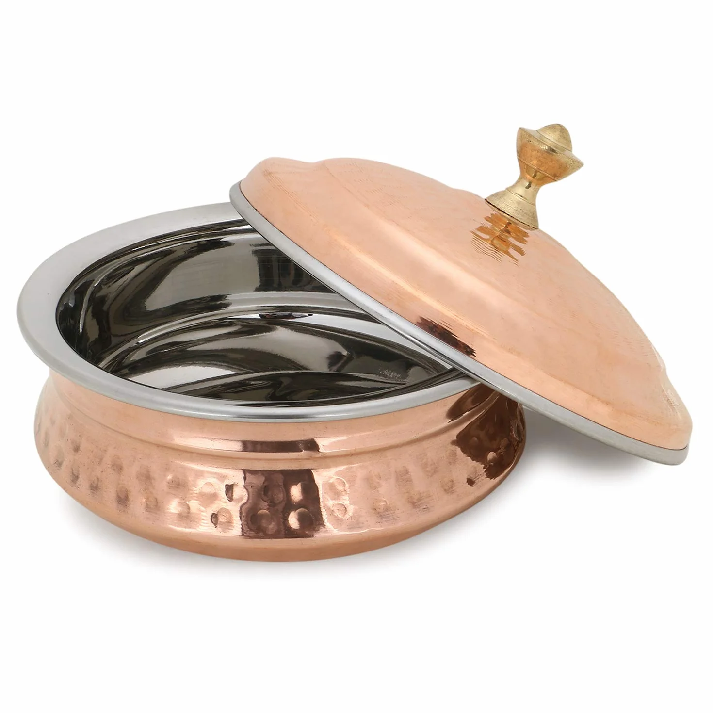 Zap Impex Set da Tavola in Rame Ciotola da Portata Indiano Serveware Handi Set 15 cm