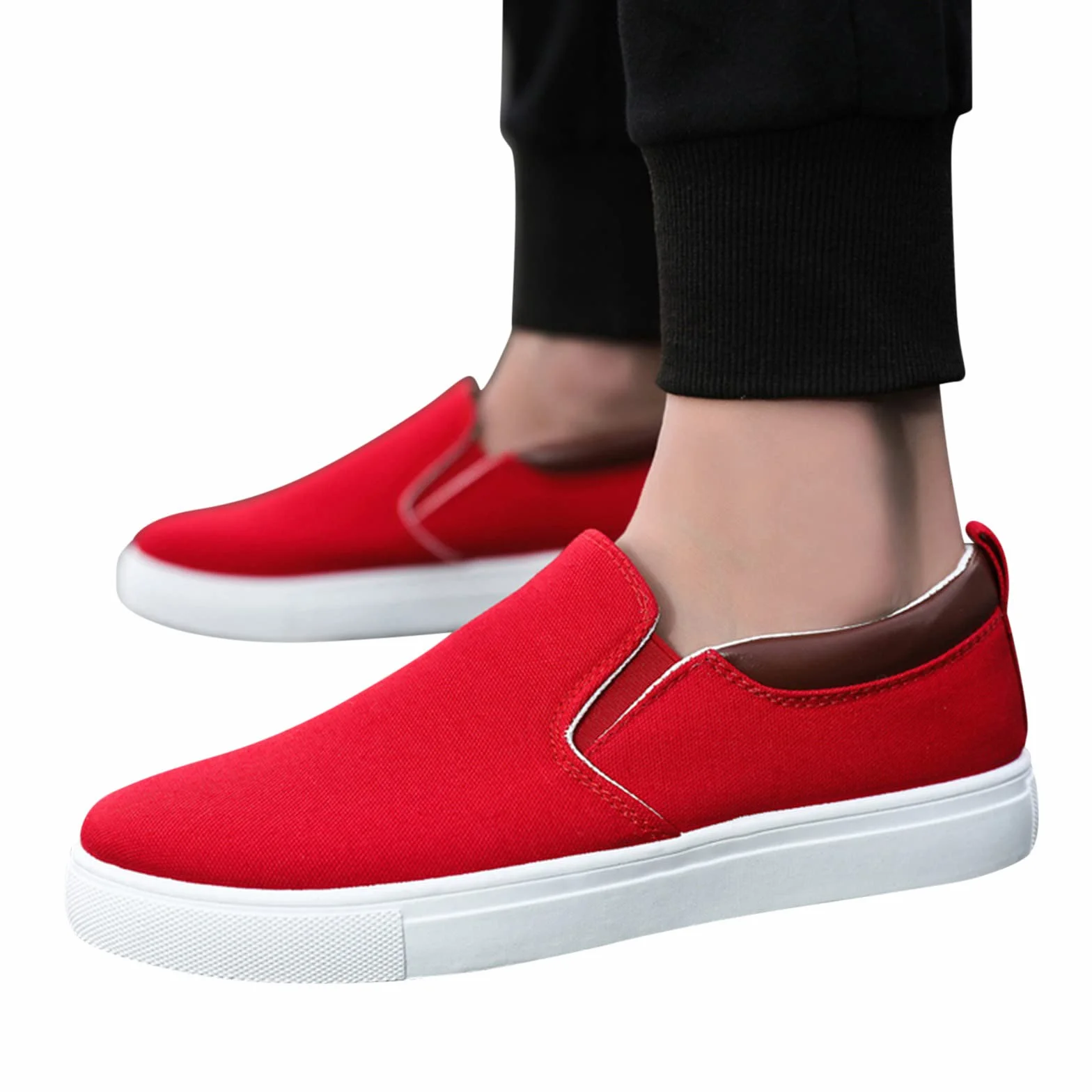Mocassini casual larghi da uomo in tela bassa slip on sneakers tempo libero moda suole morbide scarpe comode scarpe da ginnastica classiche scarpe da passeggio