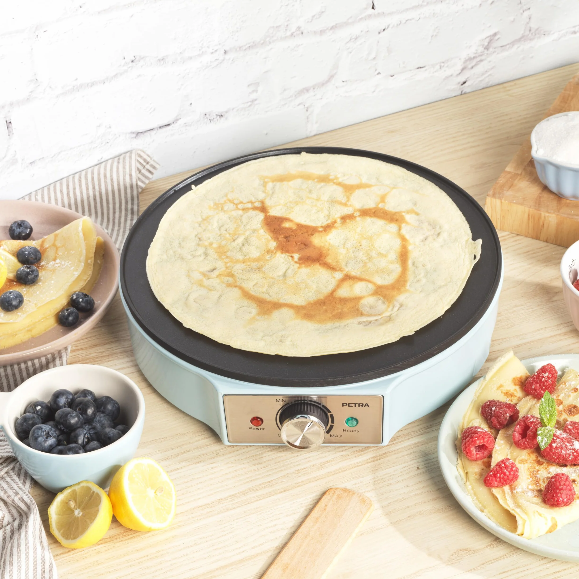 Petra PT6223BLVDE macchina per crepes piastra elettrica antiaderente 30 cm 1200W blu