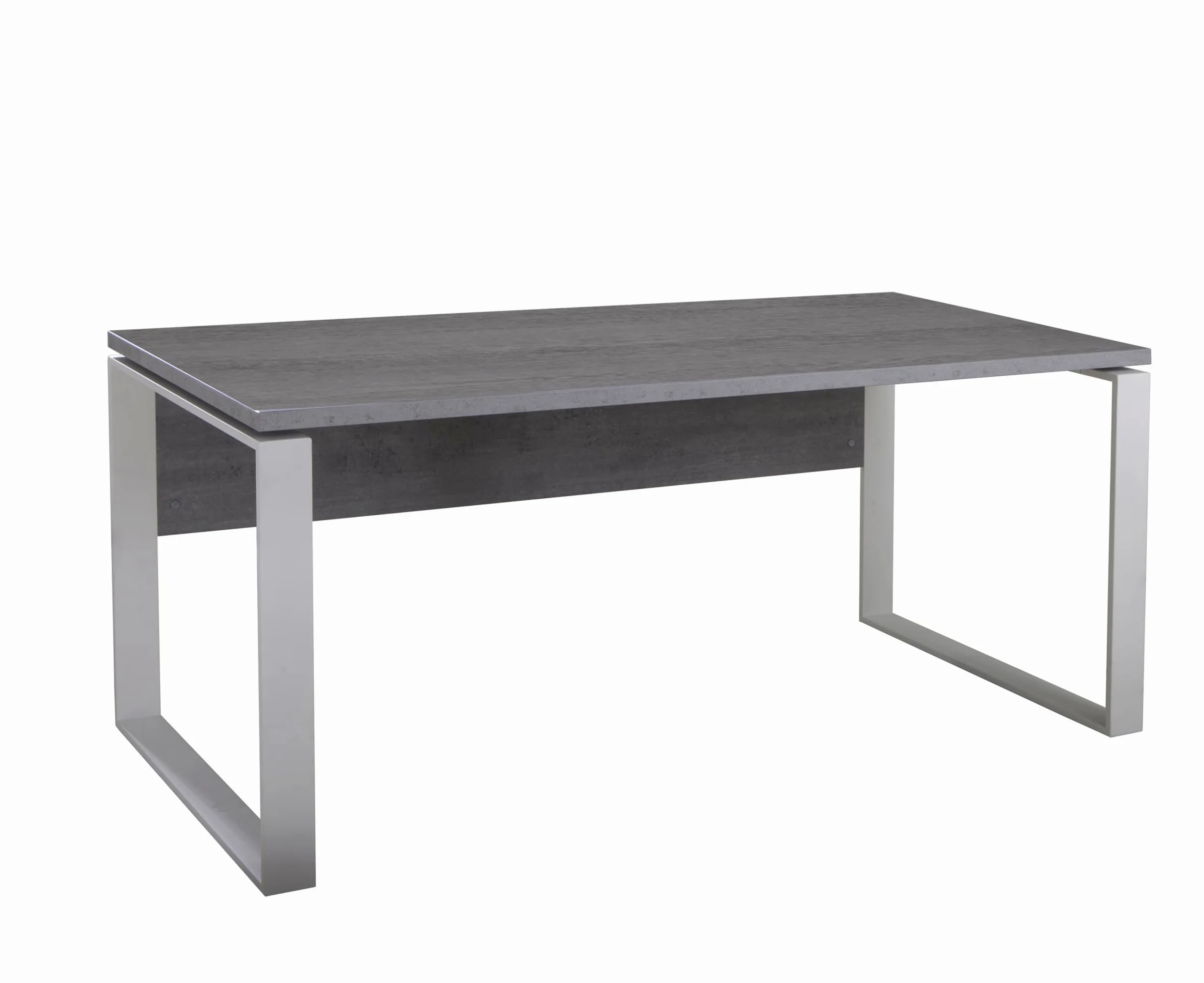 Composad | Scrivania della Linea DISEGNO con gambe in metallo, Scrivania PC Moderna, (LxAxP) 170x74,50x80 cm, Colore Grigio Cemento e gambe Bianco, per Ufficio, Studio, Made in Italy