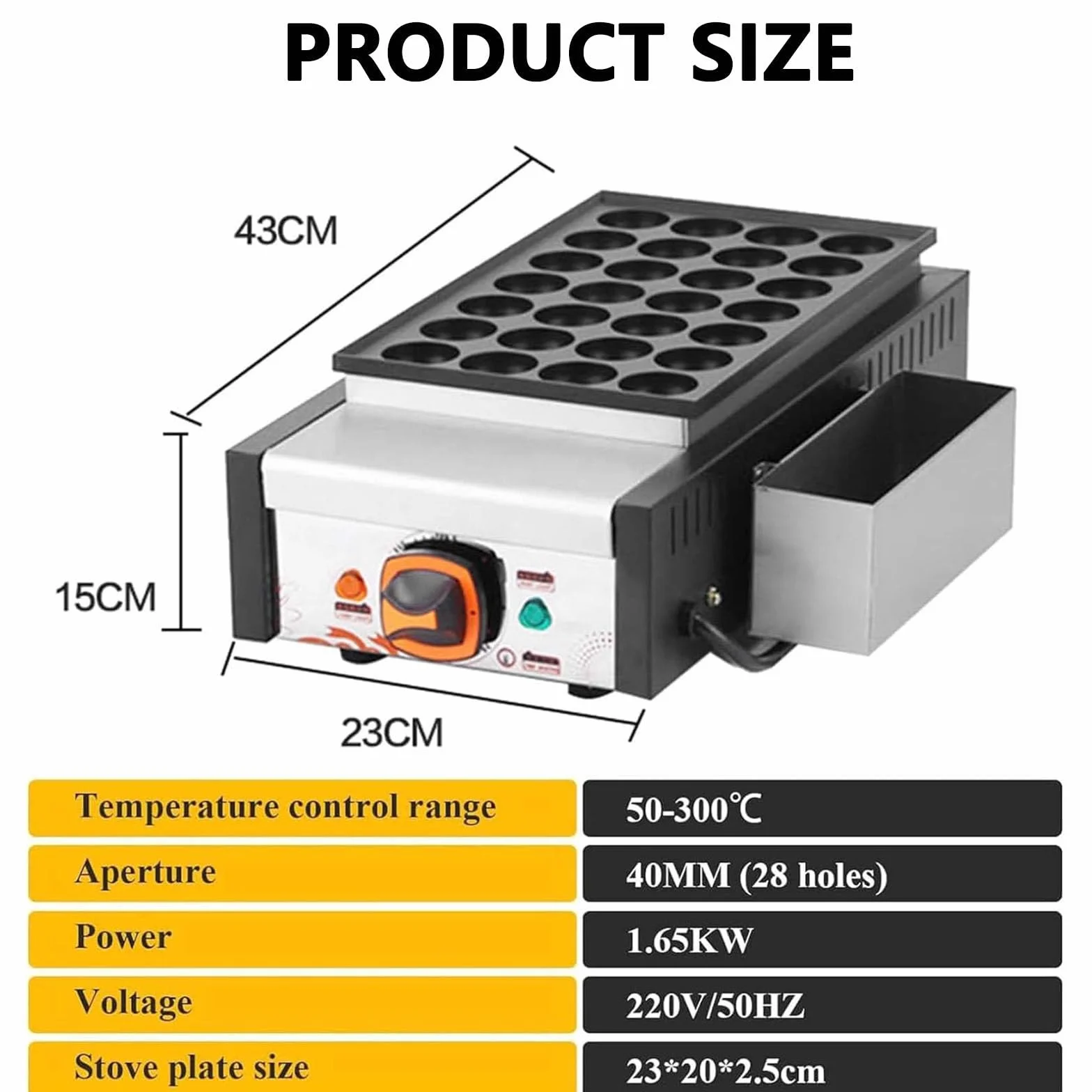 Takoyaki Maker 28 Fori 1650 W Macchina Elettrica Japanese Fish Ball Grill Machine