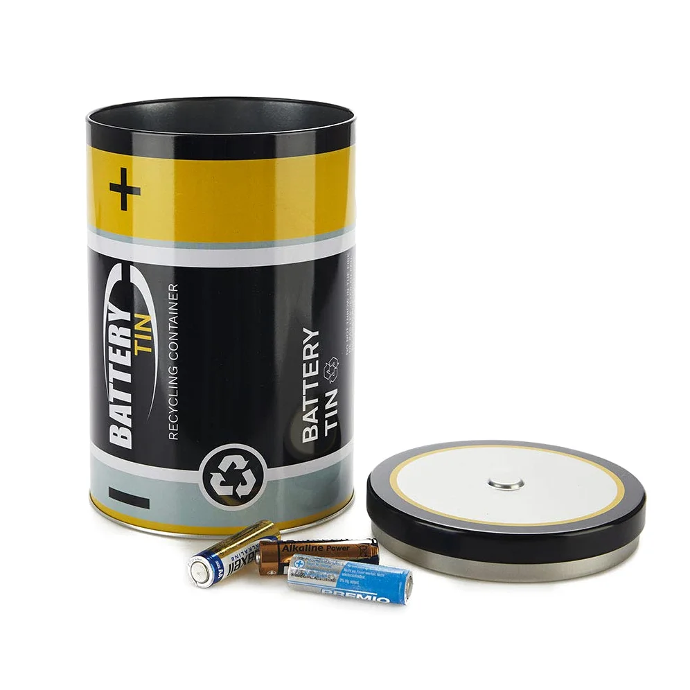 CKB LTD Cestino per la raccolta di rifiuti piccolo contenitore di latta per batterie usate, design per riciclare e aiutare l’ambiente ideale per uso domestico ufficio scrivania 19 x 12cm