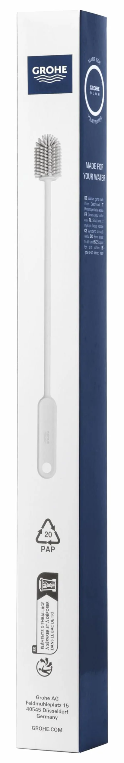 GROHE Blue Fizz Spazzola Pulizia per Bottiglia Gasatore, Compatibile con Gasatore Blue Fizz, Pulizia Accurata Interno Bottiglia, Bianco, 41254L00