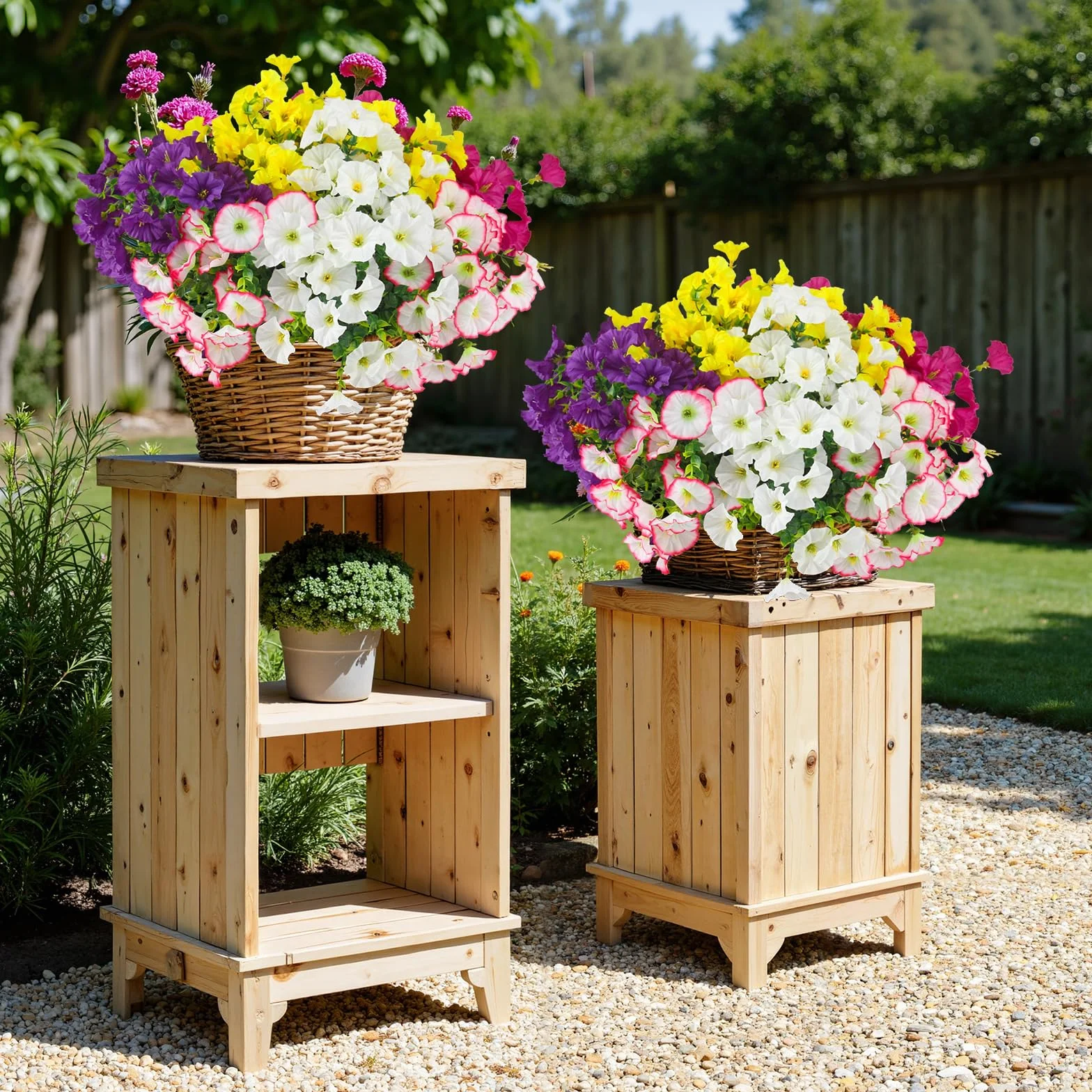 Fiori Finti da Esterno Petunie Artificiali Protezione UV Mazzi 10 Decorazione Giardino