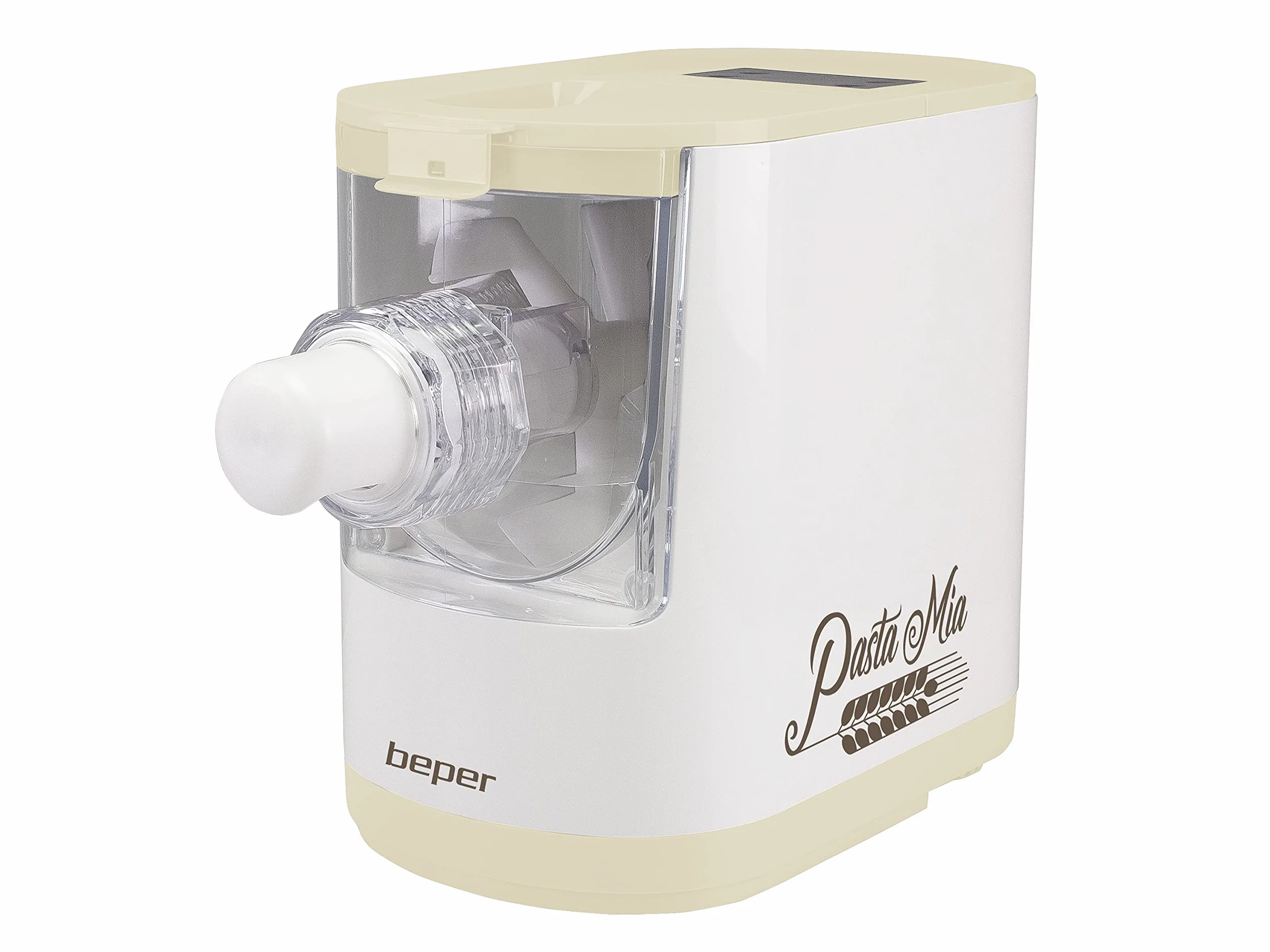 BEPER P102SBA500 Macchina Automatica per la Pasta Fresca, Pasta maker,200W, 320 g di Farina, 8 Trafile diversi formati, Display per il funzionamento, Include Misurino e Spatola