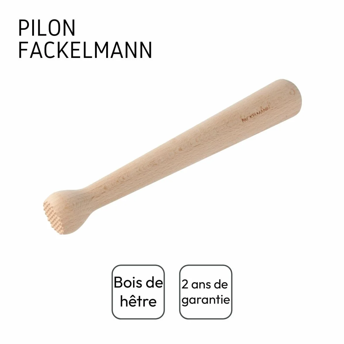 FACKELMANN Pestello per Cocktail, Caipirinha, in Legno di faggio (Colore: Beige), quantità: 1 Pezzo