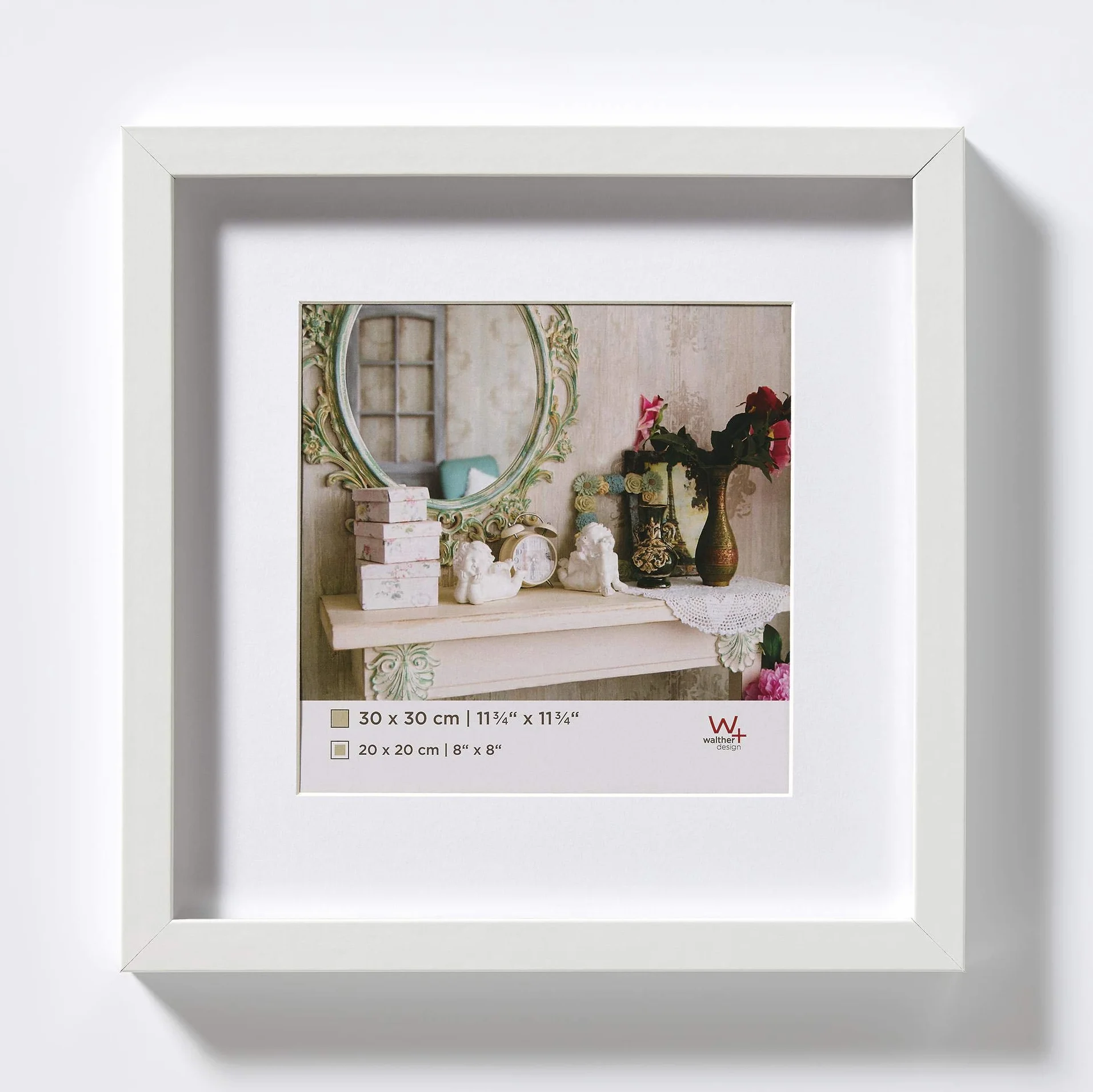 walther design Bianca 20 x 20 cm con passe-partout, Cornice in Legno di Stoccolma EA222W