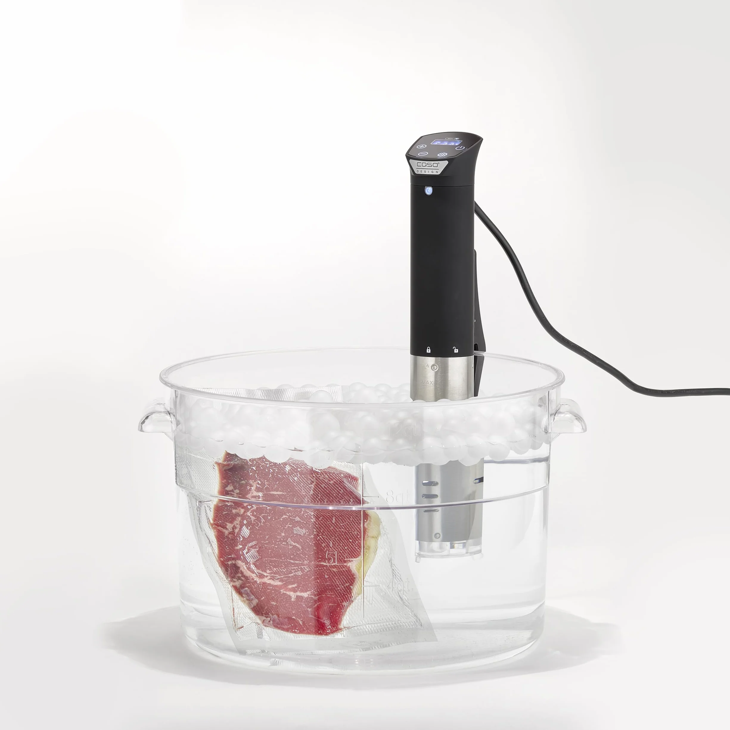 CASO SV 1200 Smart Sous Vide Garer 1200 Watt impermeabile controllabile con app CASO Control 3D
