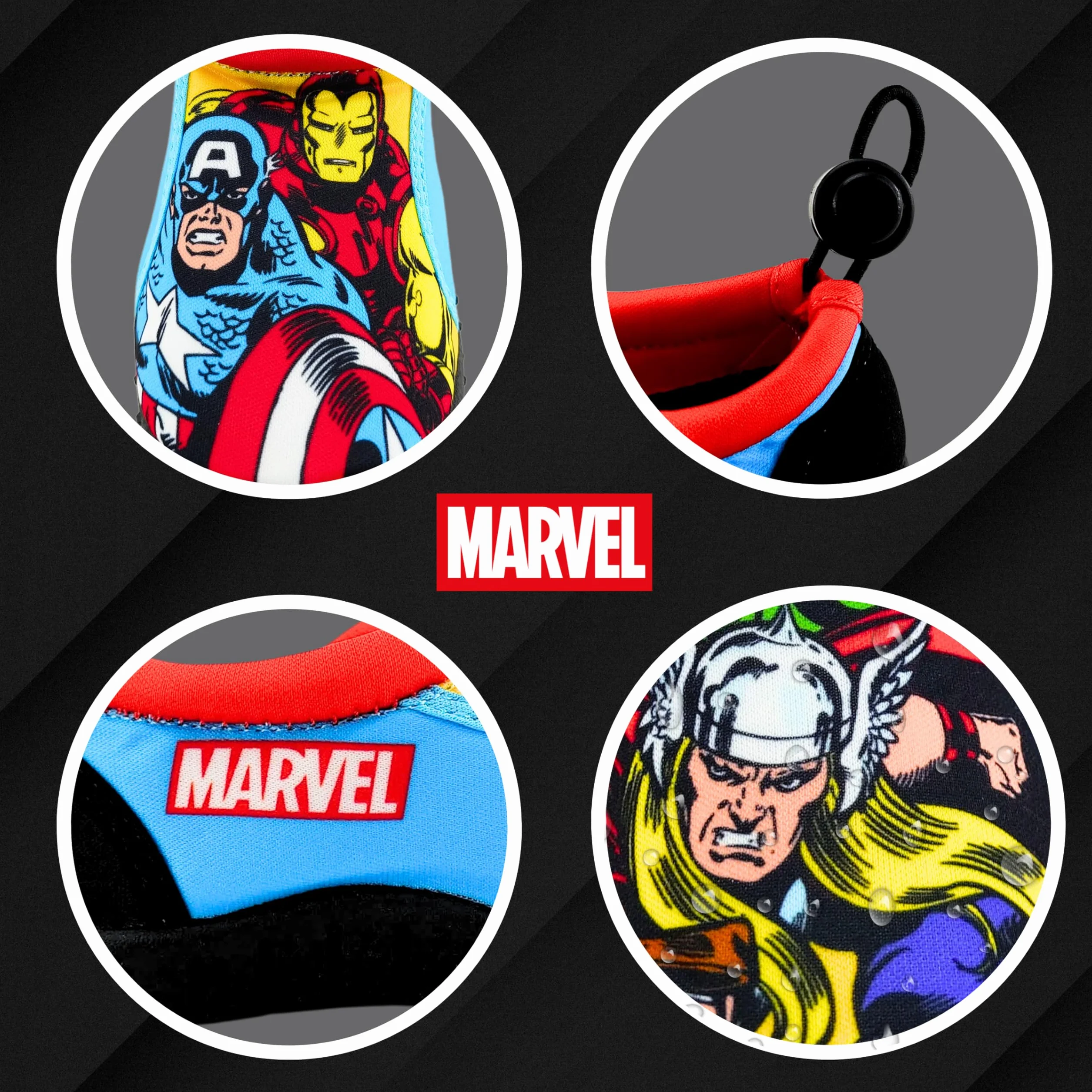 Marvel Avengers Sandali Acqua Ragazzi Antiscivolo Scarpe Taglie EU 24-34