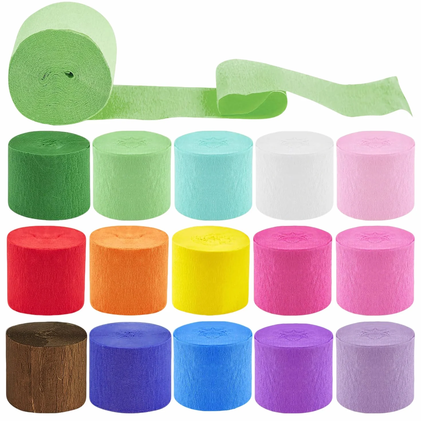 Carta Crespa Colorata Rotoli 4.5cm x 25m Decorativa Festoni per Feste Compleanni Natale
