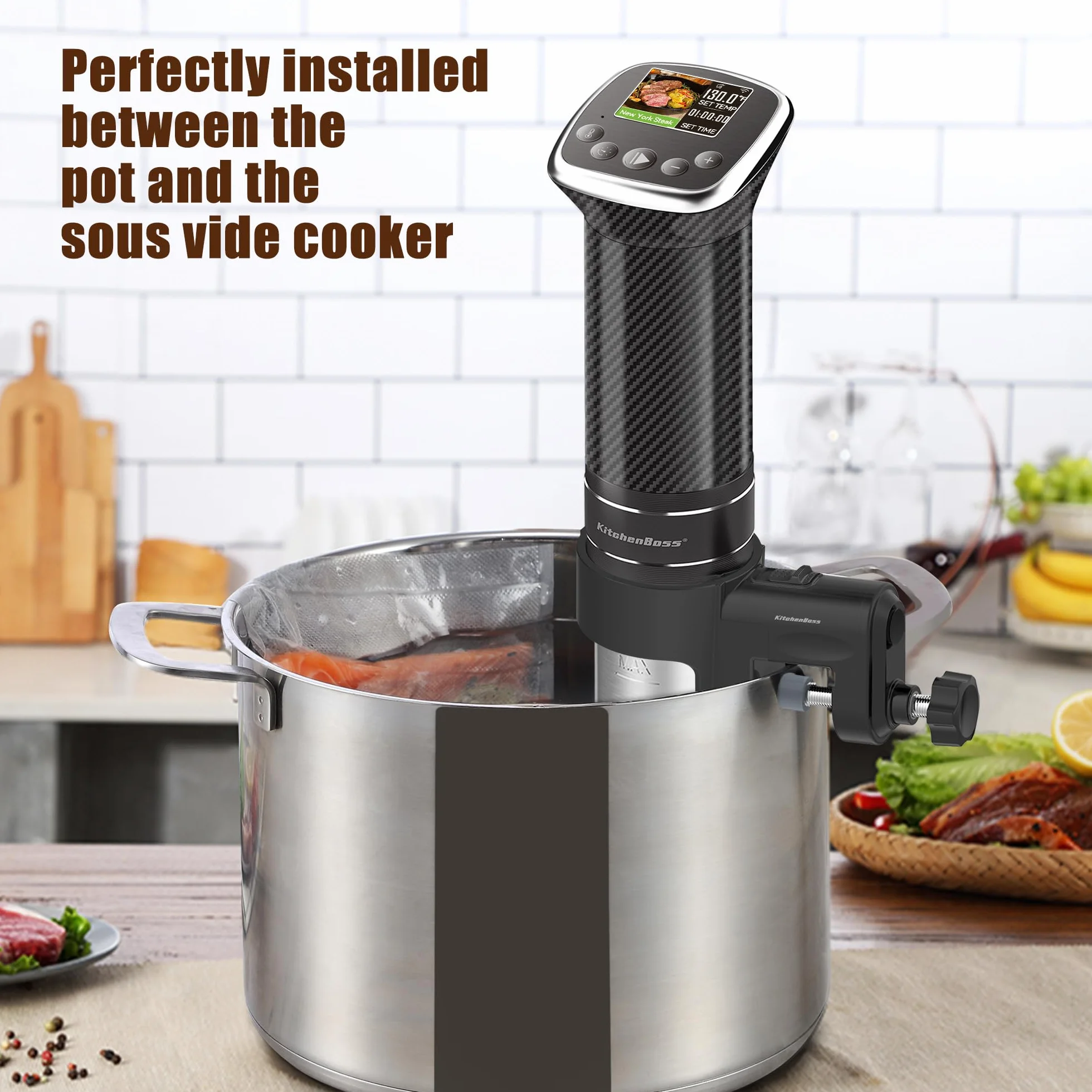 Sostituzione Morsetto Supporto Sous Vide Staffa Fissaggio per Fornello Sous Vide Compatibile Anova AN500-US00 2.0 3.0 Pro