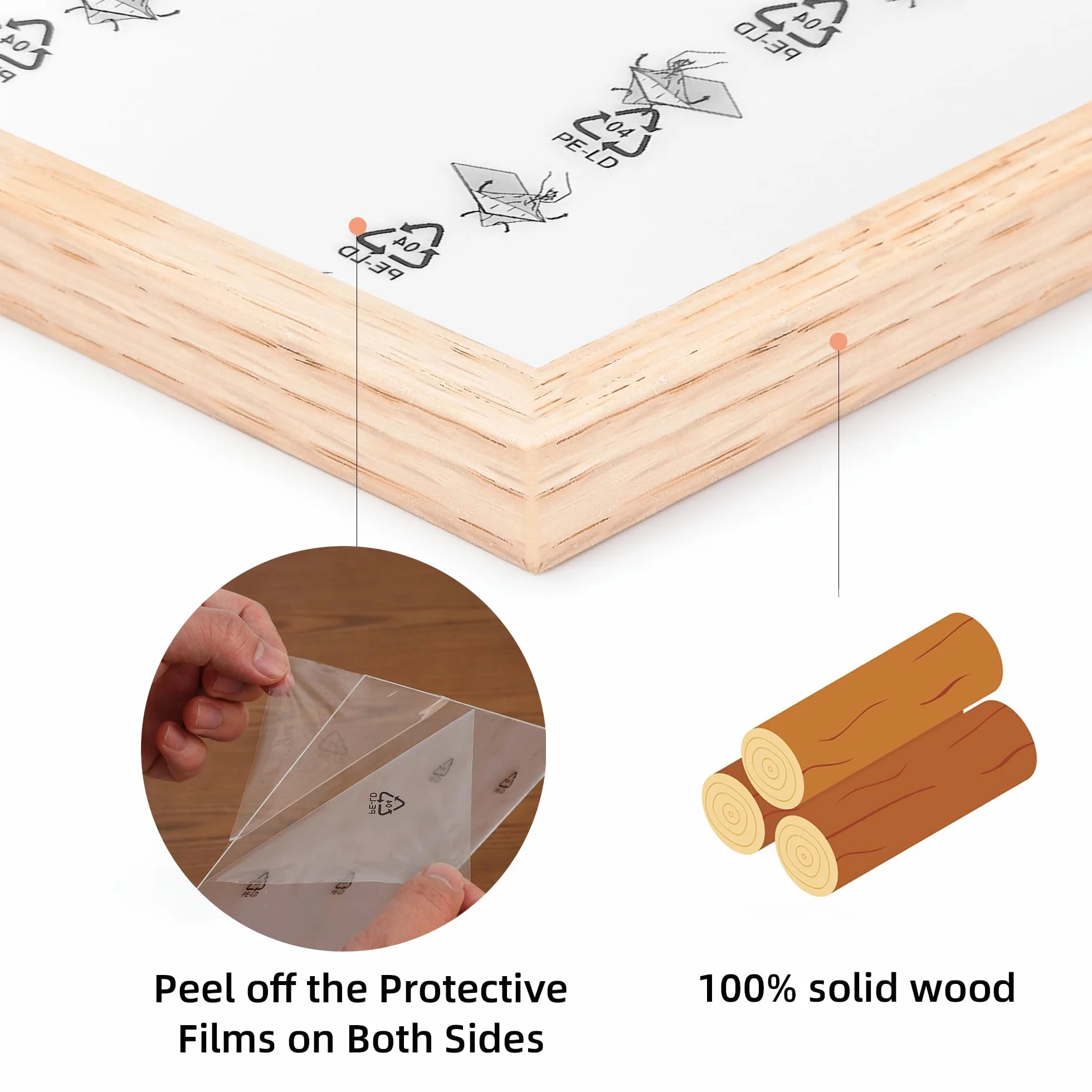 Cornice portafoto in legno rovere 30x40 cm con vetro acrilico