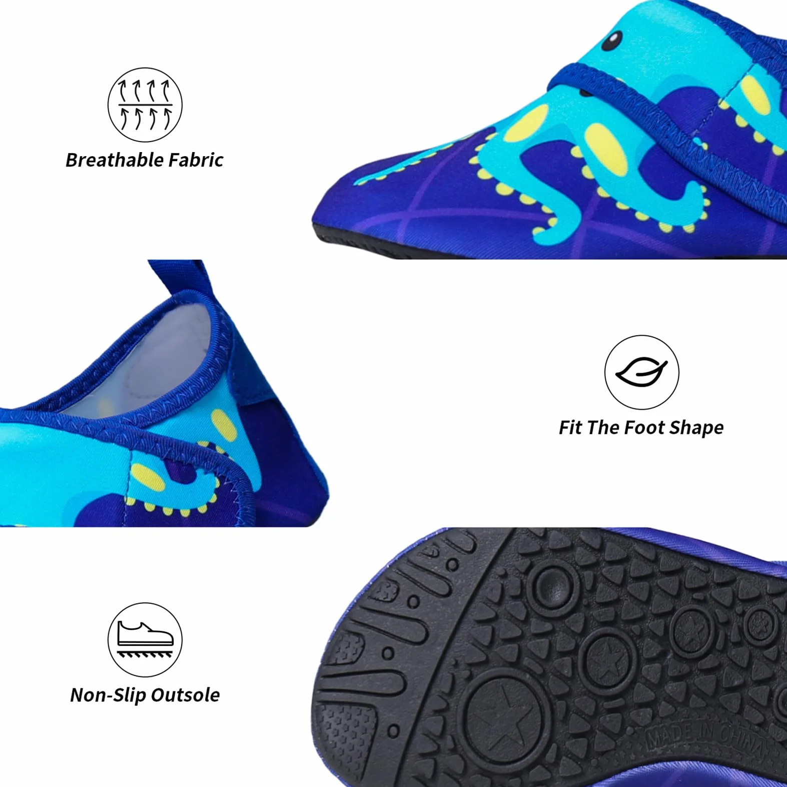 Scarpe da Scoglio Bambino Bambina Scarpe da Mare Antiscivolo Asciugatura Rapida per Surf Nuoto Sport
