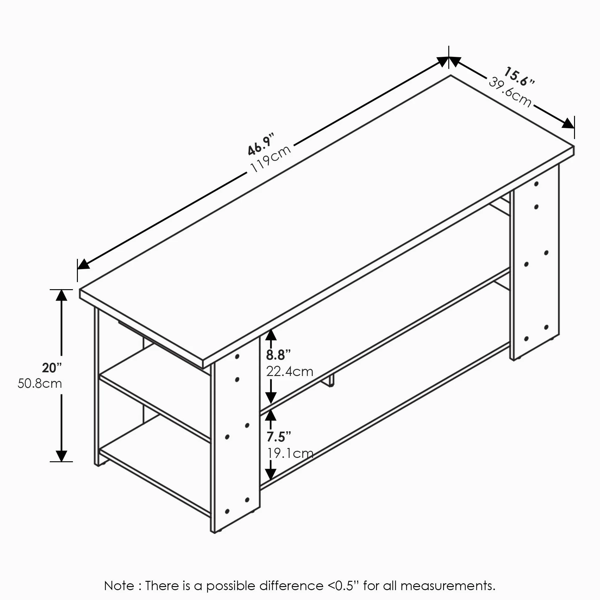Furinno Centro di Intrattenimento TV, Legno, Brown, 50