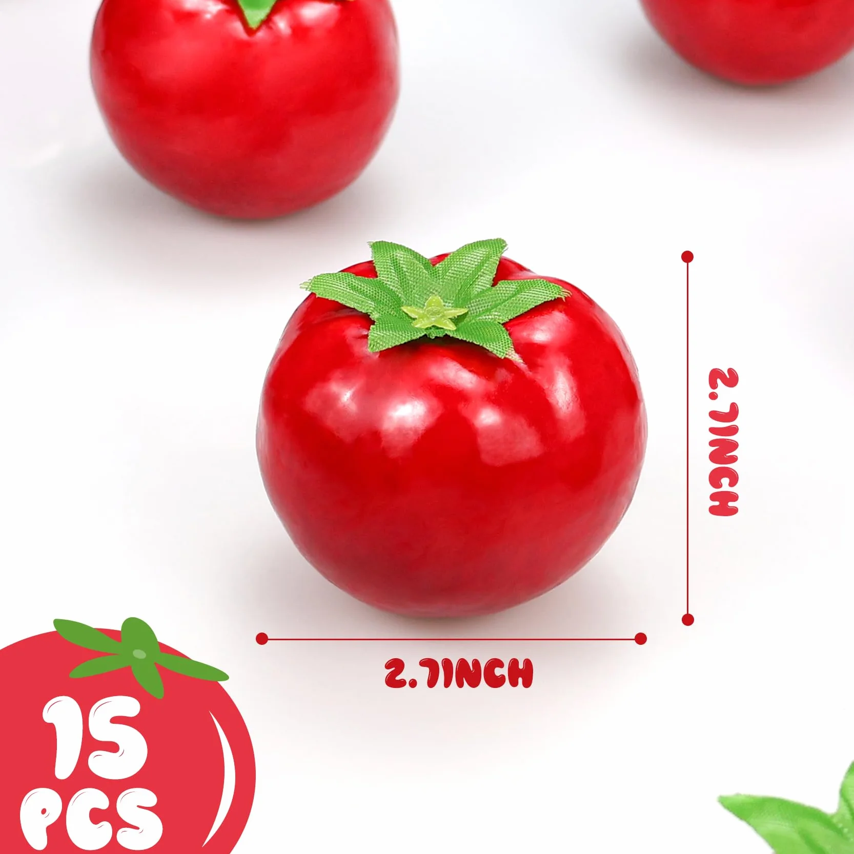 Pomodori artificiali 15 pezzi decorazione verdure artificiali casa feste Natale