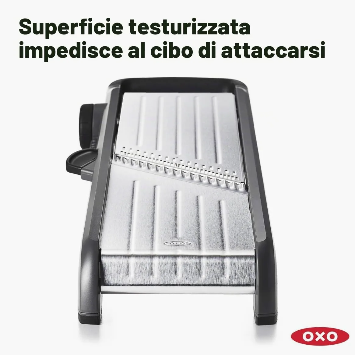OXO Good Grips - Affettatrice professionale per frutta e verdura 2.0 con lame giapponesi in acciaio inox, colore: grigio