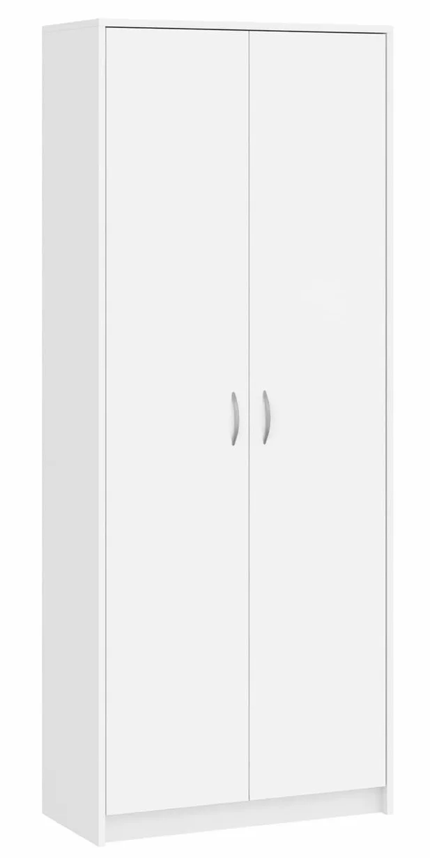 Armadio multifunzionale per la casa, armadio guardaroba, da ufficio e per documenti con 2 ante e 5 scomparti, 180 x 74 x 35 cm (Bianco)