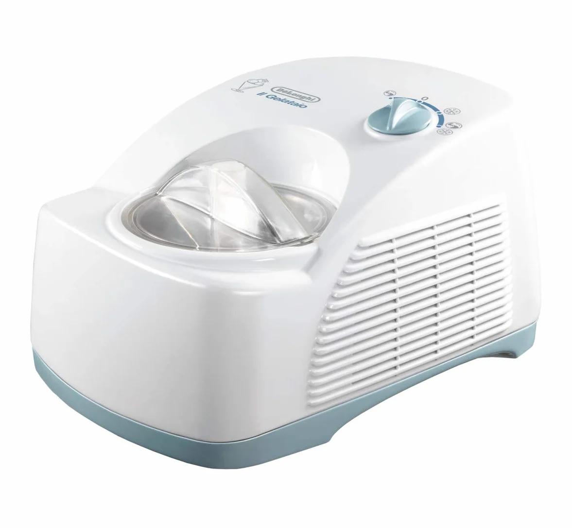 De'Longhi ICK5000 La Gelatiera autorefrigerante con Compressore, gruppo lame brevettato, fino a 700gr di gelato e sorbetti, 3 funzioni, temperatura costante, cestello estraibile, bianco