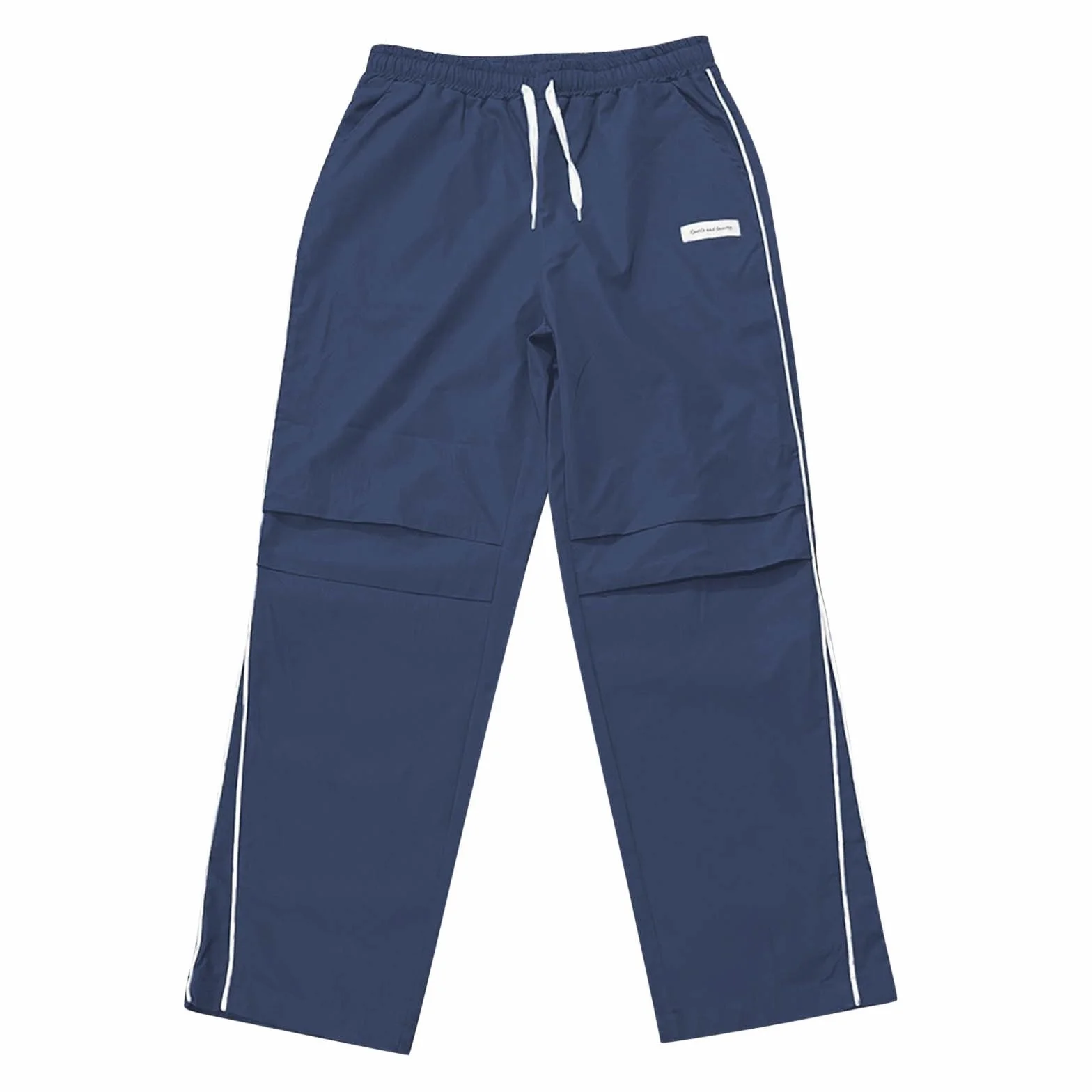 Generisch Pantaloni da jogging da uomo a strisce laterali, pantaloni lunghi da allenamento, con tasche, con coulisse, per il tempo libero, da uomo, senza polsini, pantaloni sportivi