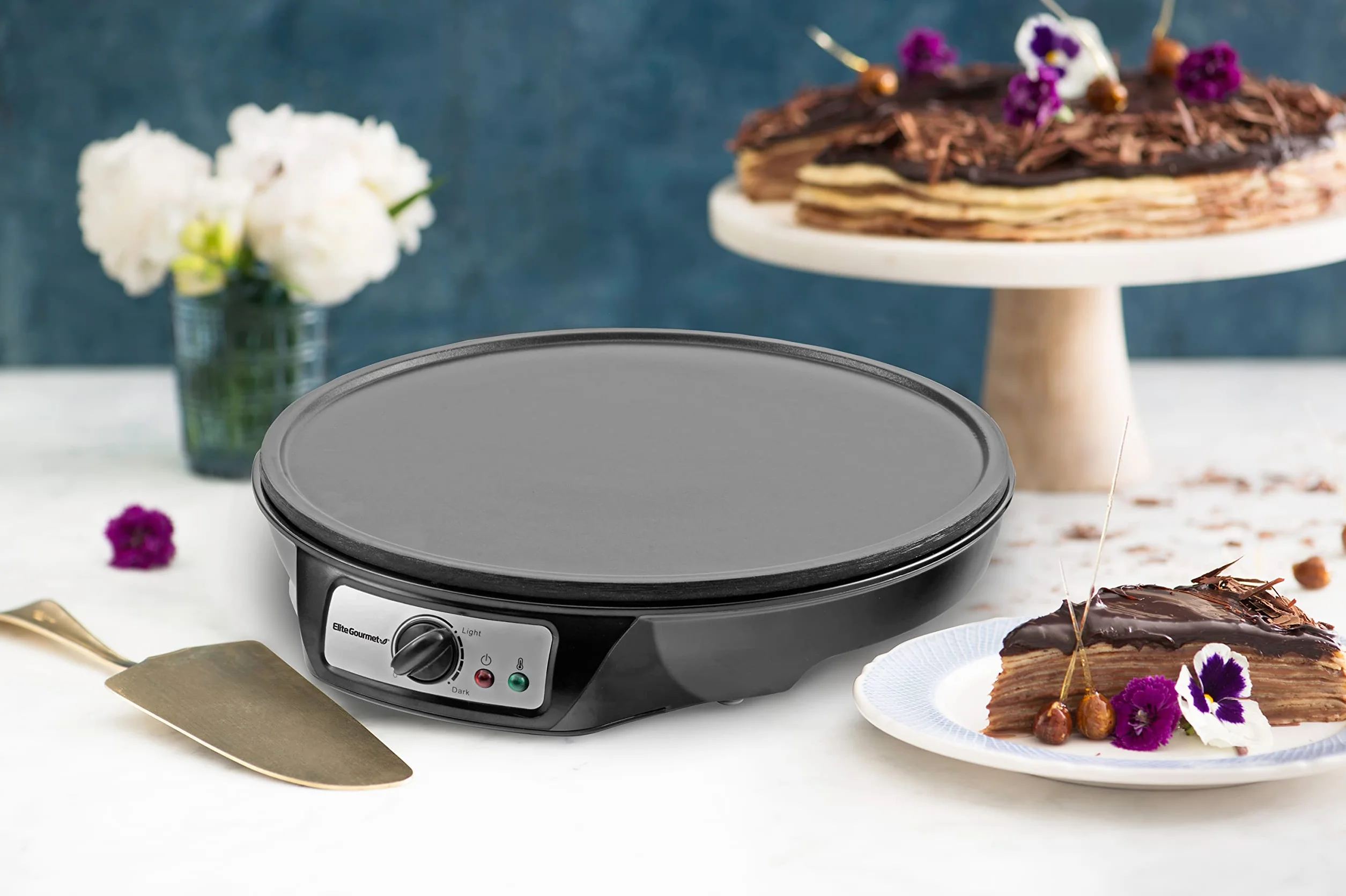 Elite Gourmet Crepiera elettrica ECP-126 30,5 cm antiaderente nero