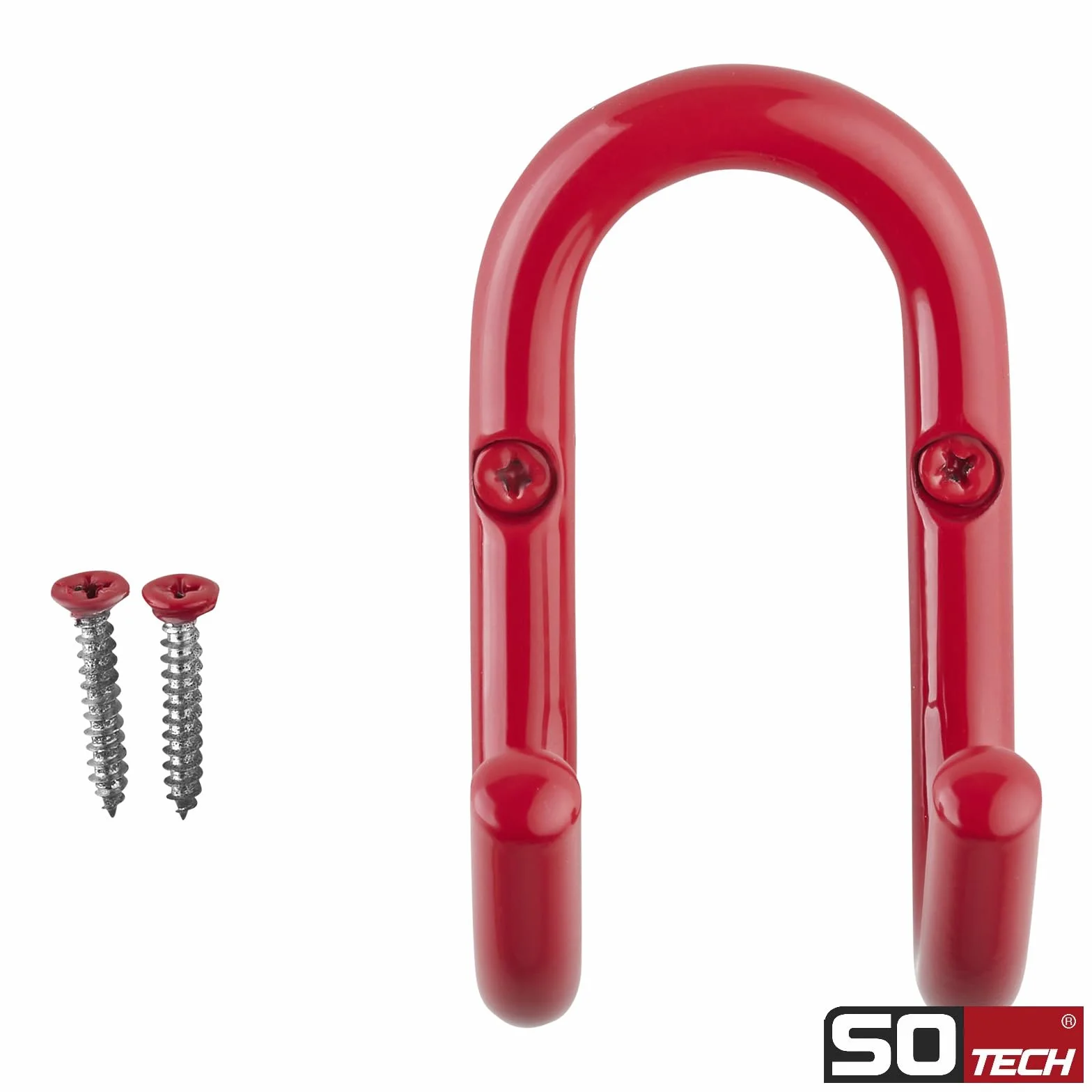 SOTECH Appendiabiti FARA 88x51 mm acciaio rosso gancio a parete per giacca