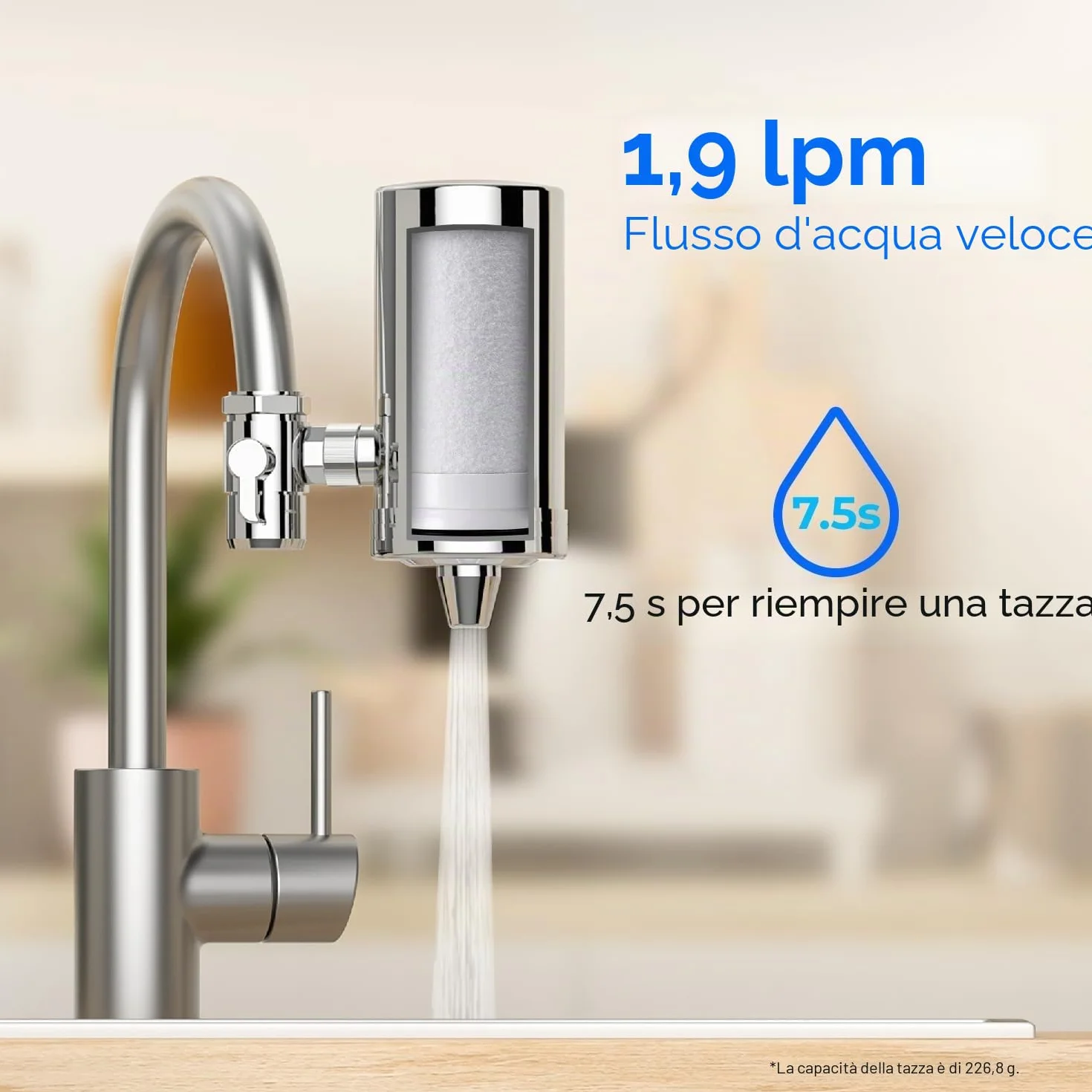 Waterdrop WD-FF-03A Filtro Sostitutivo per Rubinetto, Riduce Cloro e Cattivo Sapore, Confezione da 3