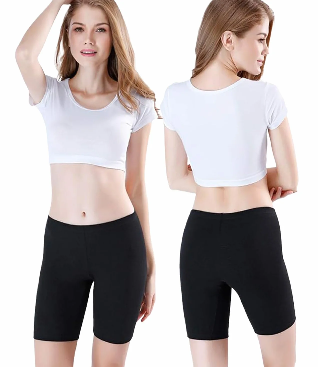Wirarpa Leggings Corti Pantaloncini Sottogonna Donna Cotone Shorts Pacco da 4