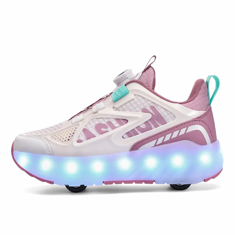 ENEN Scarpe con Rotelle Luce Bambina Bambini Sportive Scarpe da Skateboard 4 Ruote Sneakers Outdoor Multisport 29-40 EU