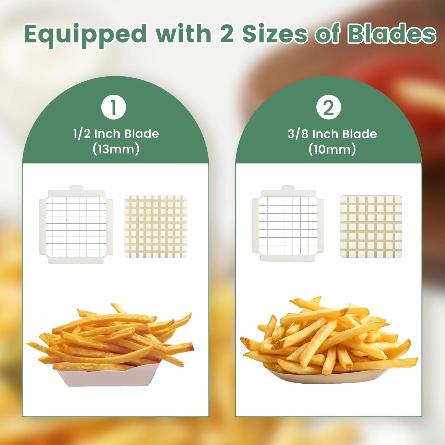 Huanyu Taglierina Elettrica Multifunzionale per Patate, Carote e Cetrioli con 2 Dimensioni di Lame