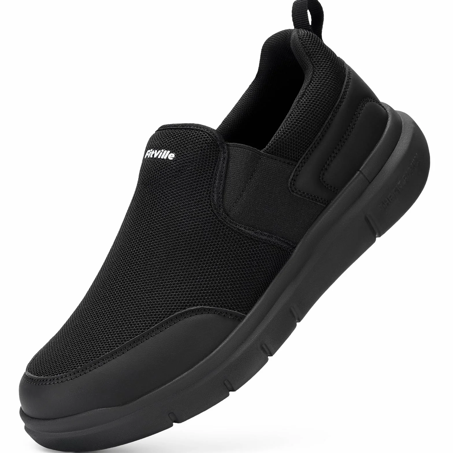 FitVille Scarpe Uomo per Camminata Antiscivolo Slip-on Casual Sneaker Senza Lacci Scarpe da Esterno Comode Leggere e Traspiranti a Pianta Larga