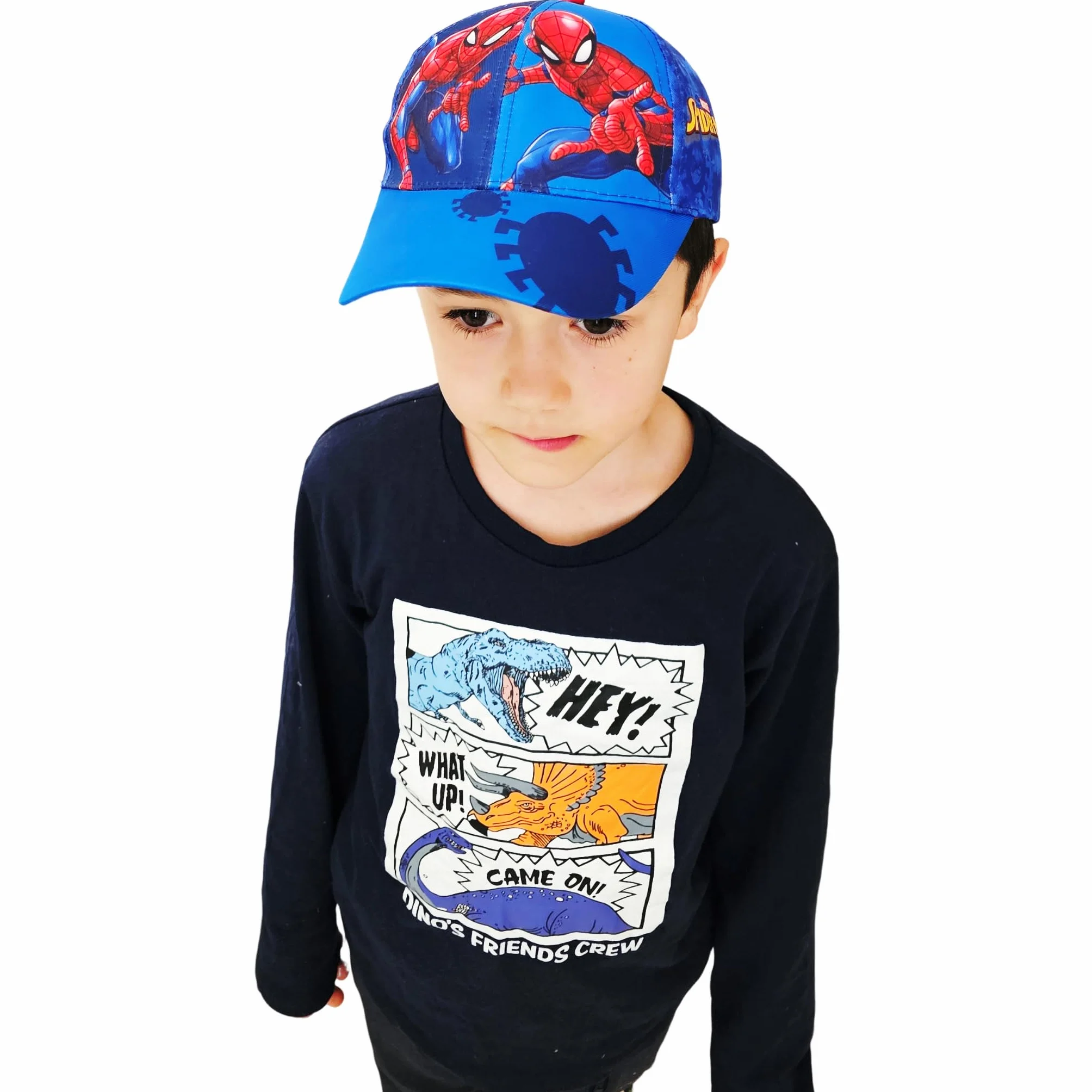 ILS I LOVE SHOPPING Czapka z Daszkiem Chłopięca Baseball Regulowana Niebieska Pająk