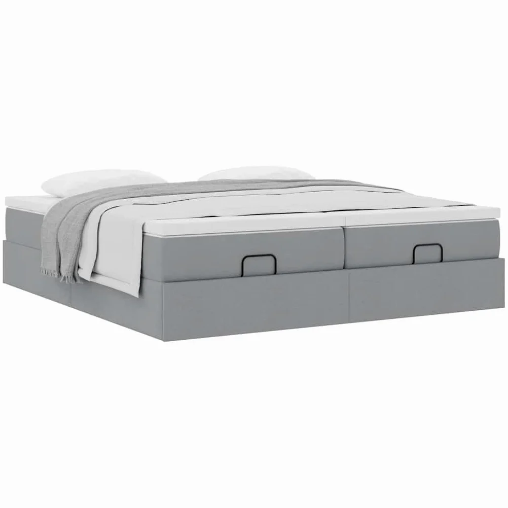 Generico Struttura Letto Pouf con Materassi 160x200 cm in Tessuto,Letti e telai per Letti,3311234
