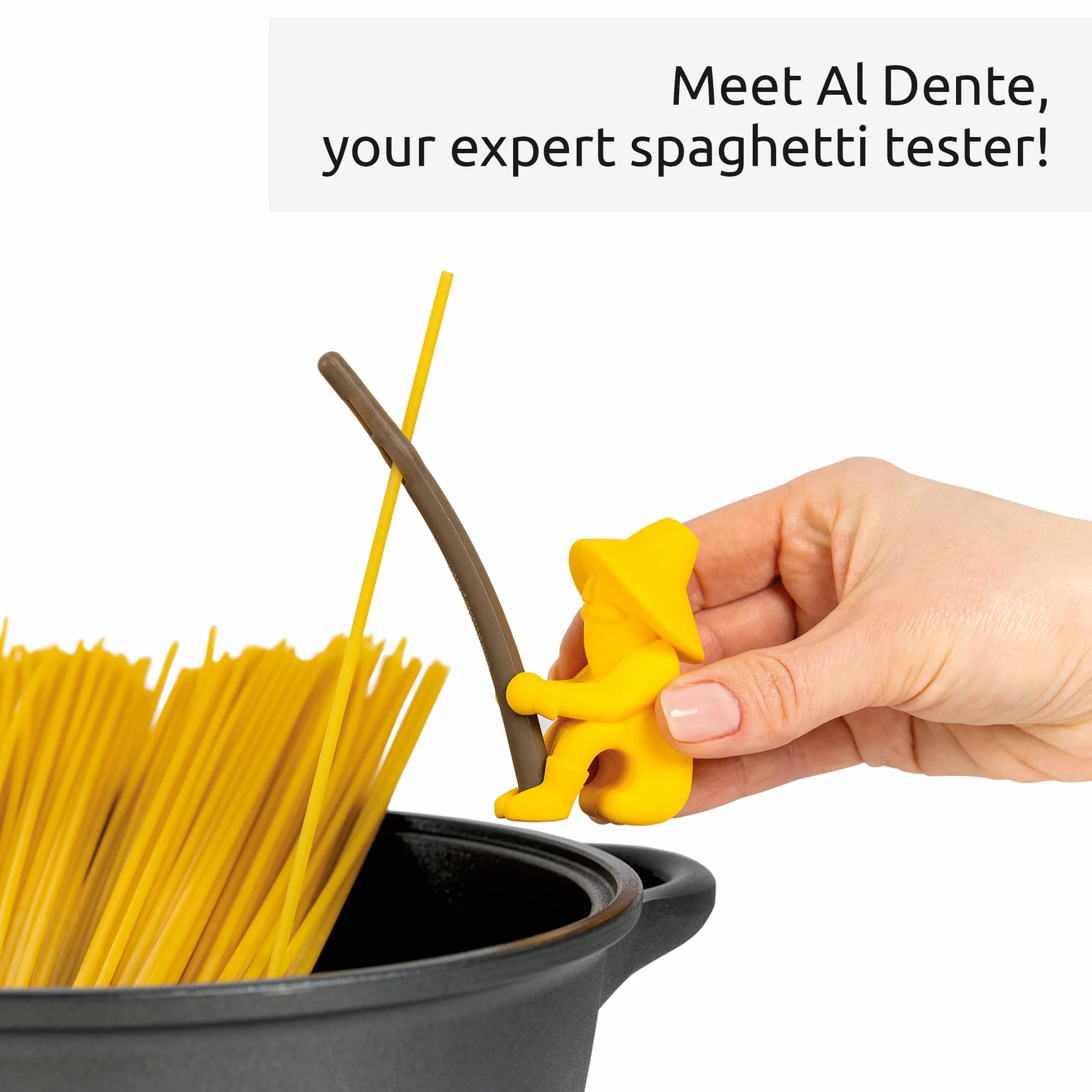 OTOTO Al Dente Spaghetti Tester and Steam Releaser - 100% BPA free and Food Safe Pasta Tester - Fun Kitchen Gadgets - Housewarming Gifts - Dishwasher Safe Kitchen Tools and Gadgets Best Sellers
