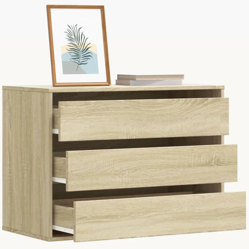 vidaXL Cassettiera Angolare Rovere Sonoma 80x41x58cm Legno Multistrato, Mobile con cassetti, armadietto con cassetti, portaoggetti con cassetti
