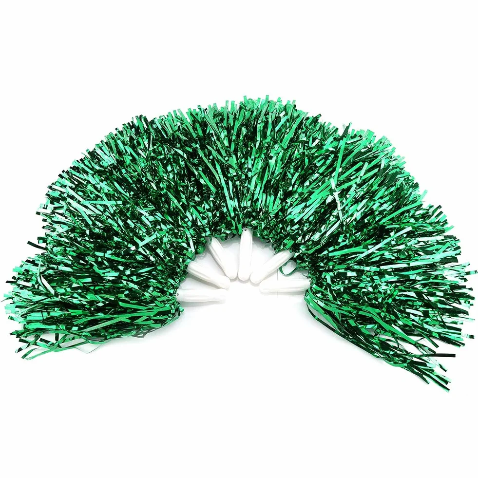 PON PON da Cheerleader Accessori da Ballo per Feste Pompon Sportivi 7 Colori 6 Pezzi (Verde)