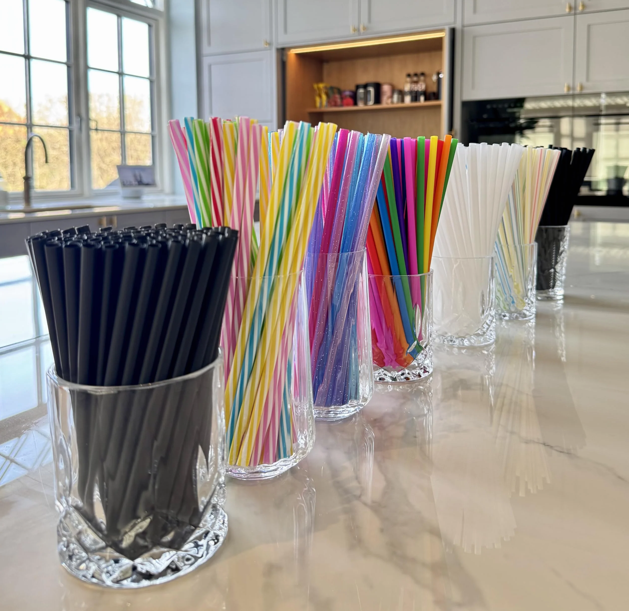 Cannucce Riutilizzabili Multicolore Greenland 21 cm 6 mm con Scovolino per Cocktail Latte Succhi Tè