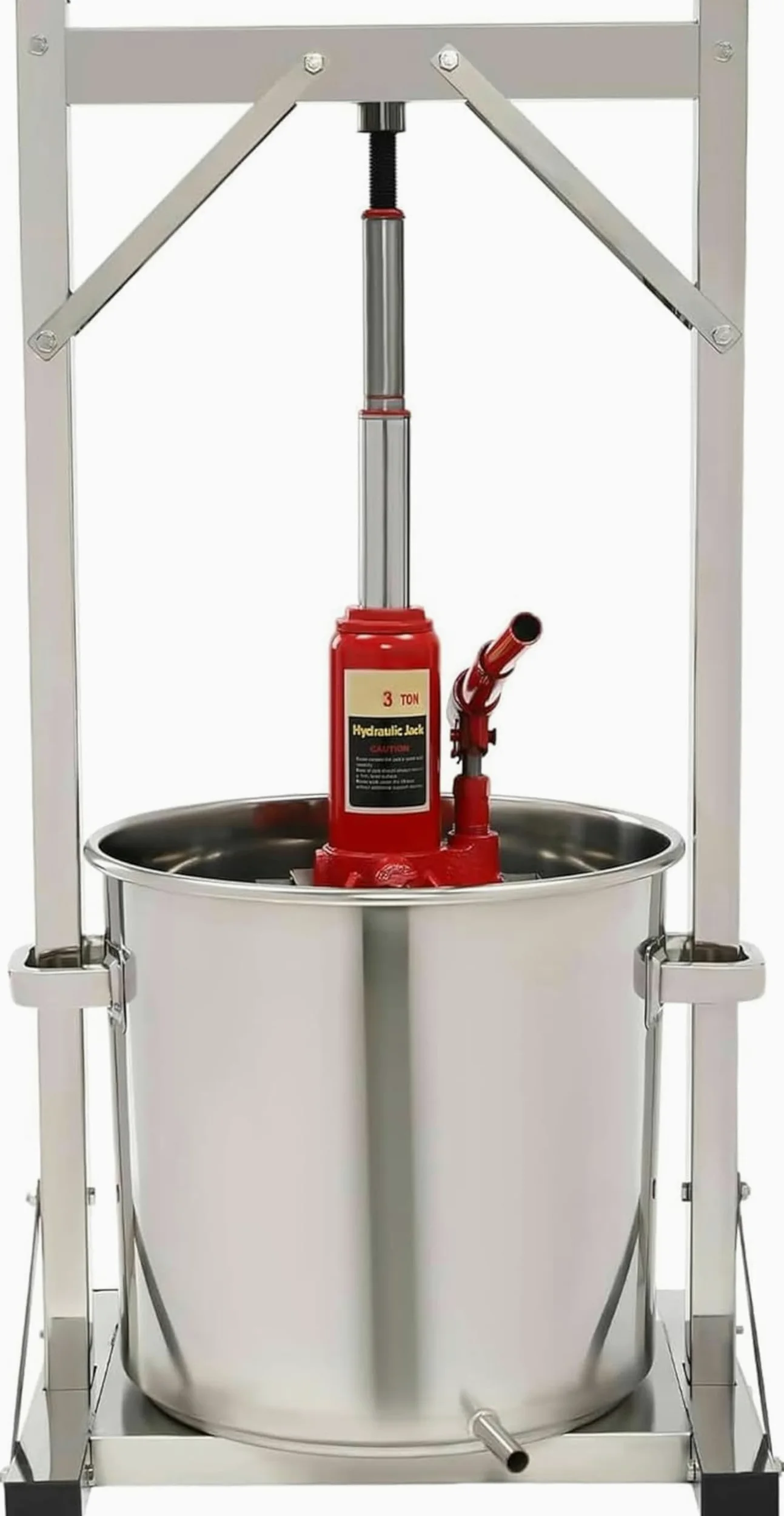 22L/5.8Gal Macchina per la spremitura del vino di frutta, pressa per formaggio, erbe aromatiche, frutta e vino in acciaio inox, spremiagrumi manuale con martinetto idraulico e vassoio sanitario~/
