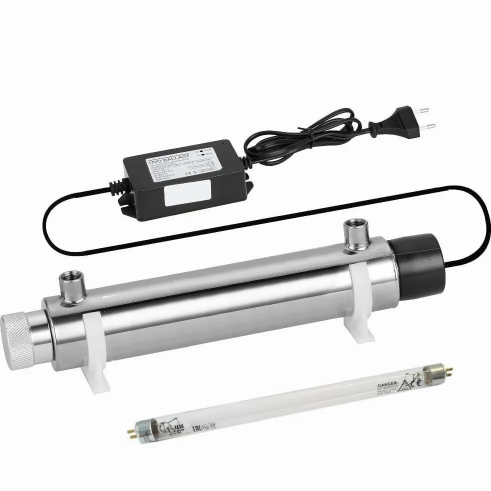 Sterilizzatore UV Acqua Completo Antibatterico con Lampada 4 watt 1 lt/min per Impianti di Filtrazione e Osmosi Inversa