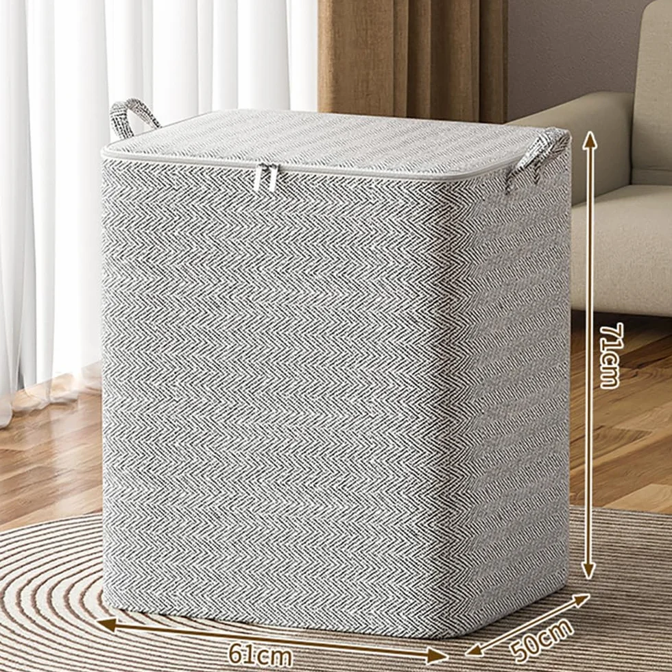 Organizer per Armadio Grande Capacità 220 L, con Coperchio con Cerniera e Divisori Pieghevoli per Cassetti, Scatole per Vestiti per Scaffali