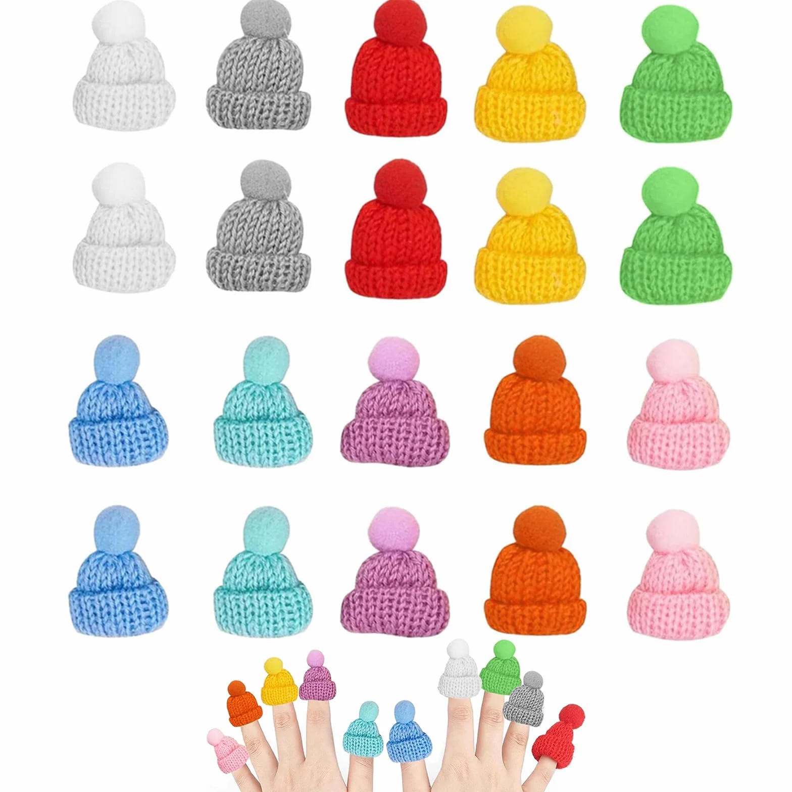 20 accessori per vermi preoccupanti, mini cappelli natalizi a forma di gnomo, graziosi cappelli fatti a mano, accessori per cuccioli portafortuna, cappelli per fai da te, decorazioni per la casa