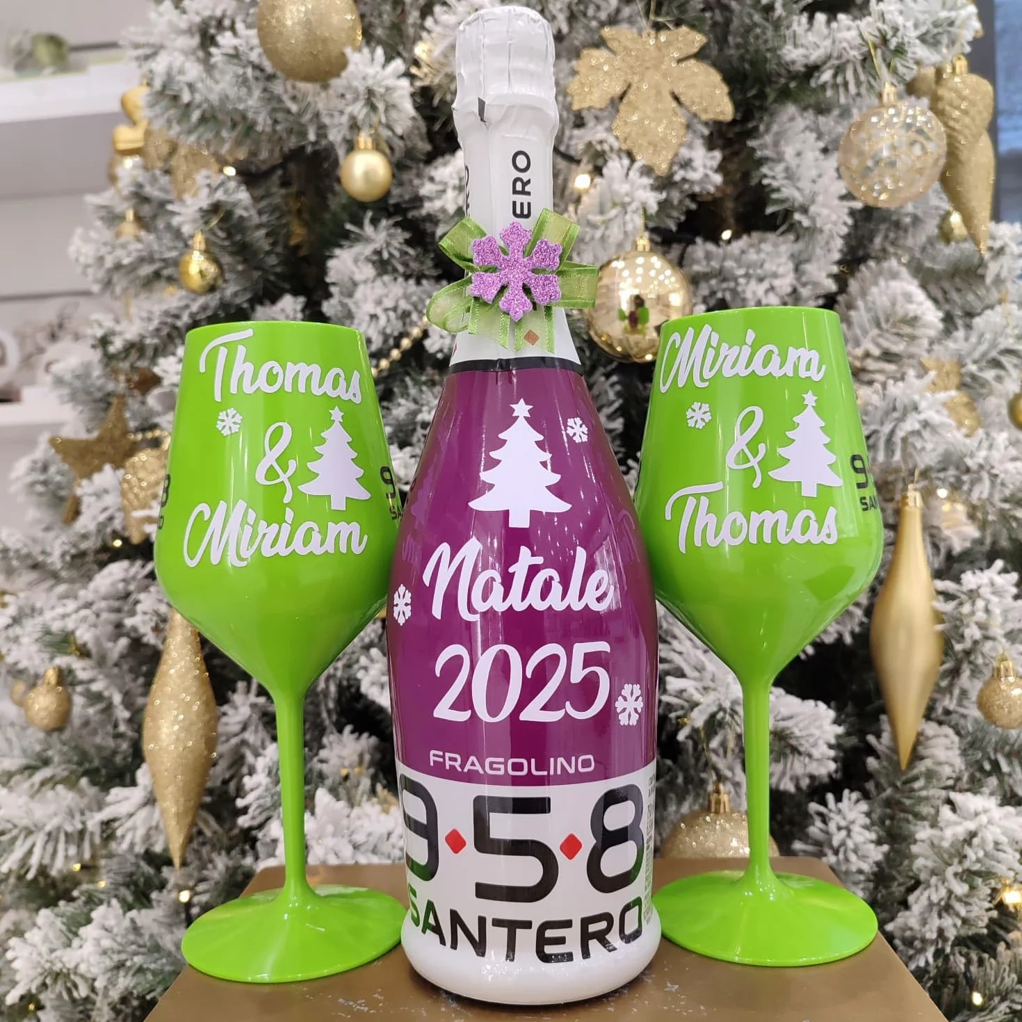BOTTIGLIA Spumante Bicchiere Personalizzabili San Valentino Anniversario Proposta Matrimonio