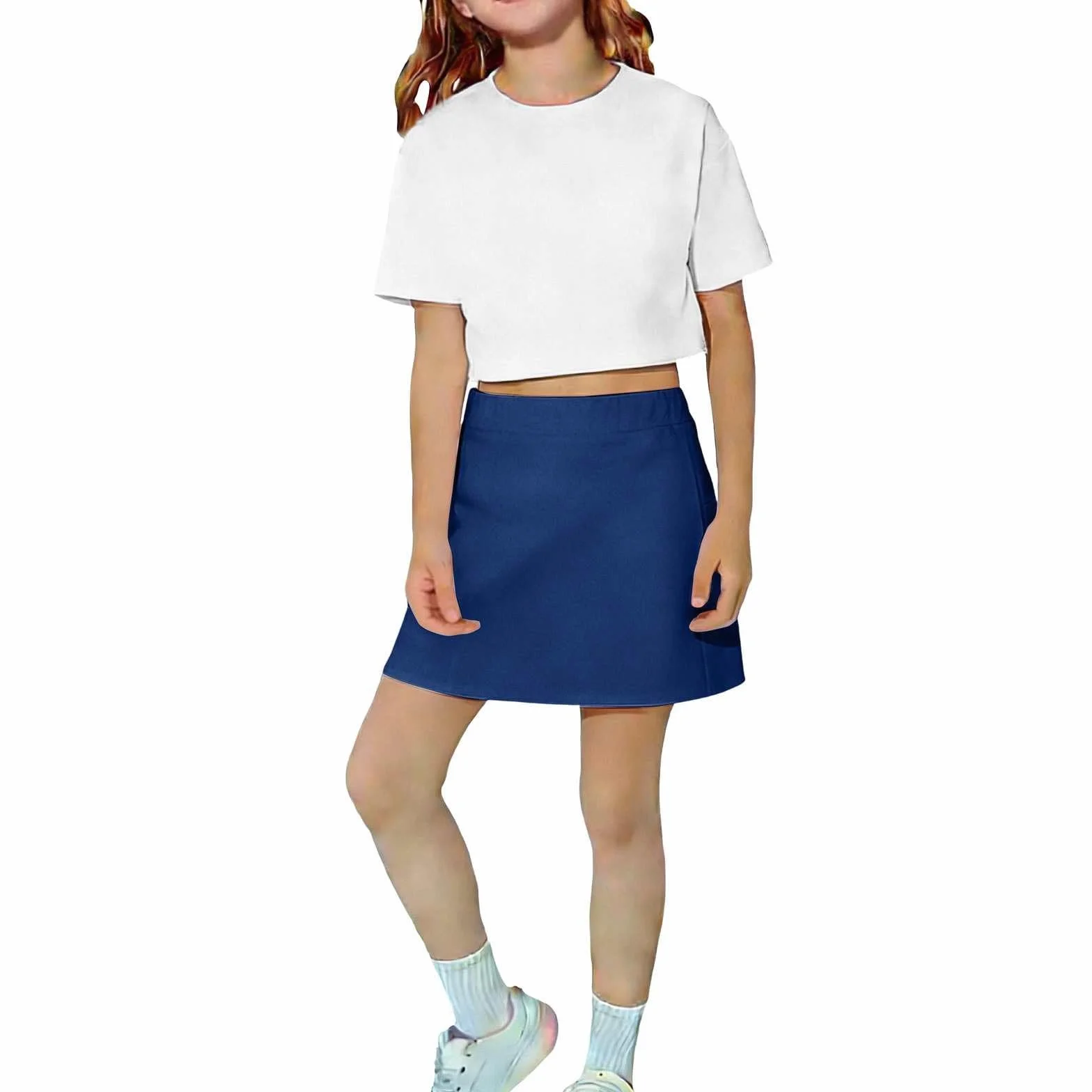 Gonne da tennis per ragazze con tasche yoga atletica corto sportive estate solido leggero casual corsa skorts