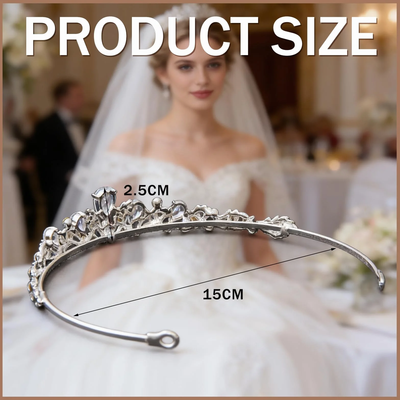 Tiara di Cristallo Principessa Corona Diadema Matrimonio Concorso Compleanno Celebrazione Argento