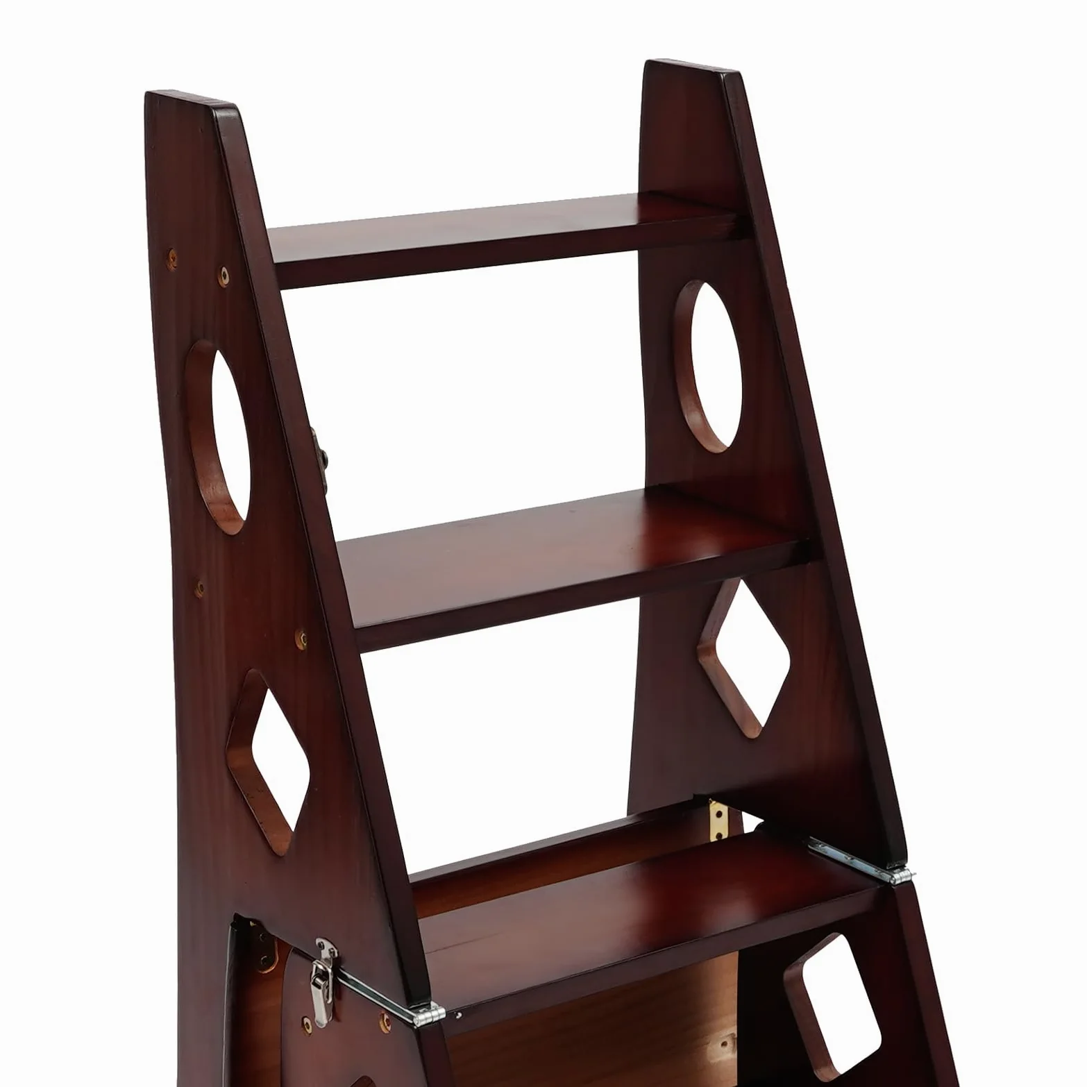Sedia a scala, 34x44,5x87 cm Scala da biblioteca pieghevole, Sedia da biblioteca pieghevole, Sgabello pieghevole a 4 gradini, Scaletta-sedia pieghevole Può essere utilizzata in ambienti interni ed