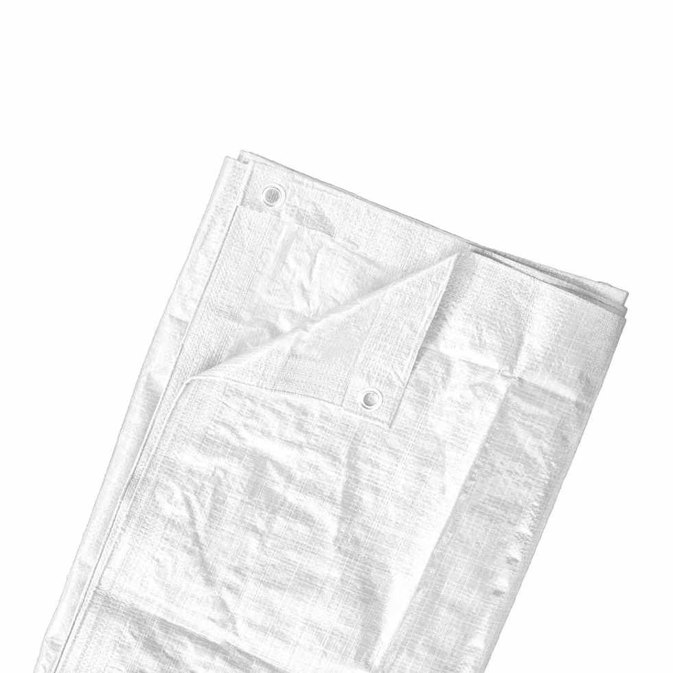 jarolift Telone Occhiellato Impermeabile, Telo di Copertura Multiuso in Polietilene 90 g/m², Resistente, 4 x 8 m, Bianco