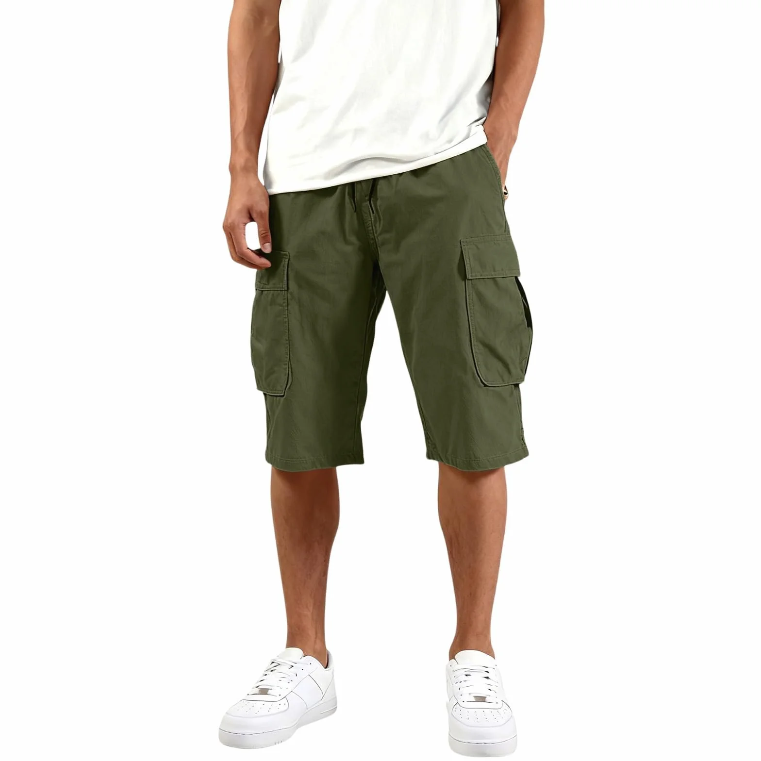 Pantaloncini Cargo Uomo Estivi Slim Fit Cotone Multi-Tasche Leggero Casual Sportivi