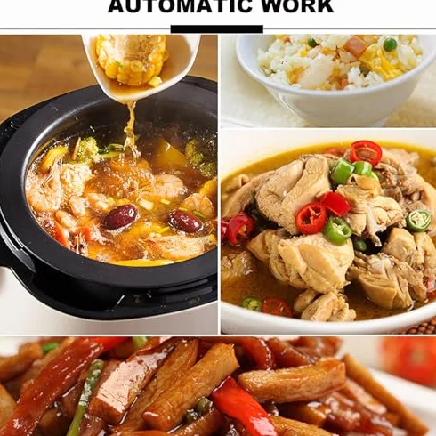 Macchina di cottura automatica 2000 W 8 l wok rotazione 360° fornello portatile