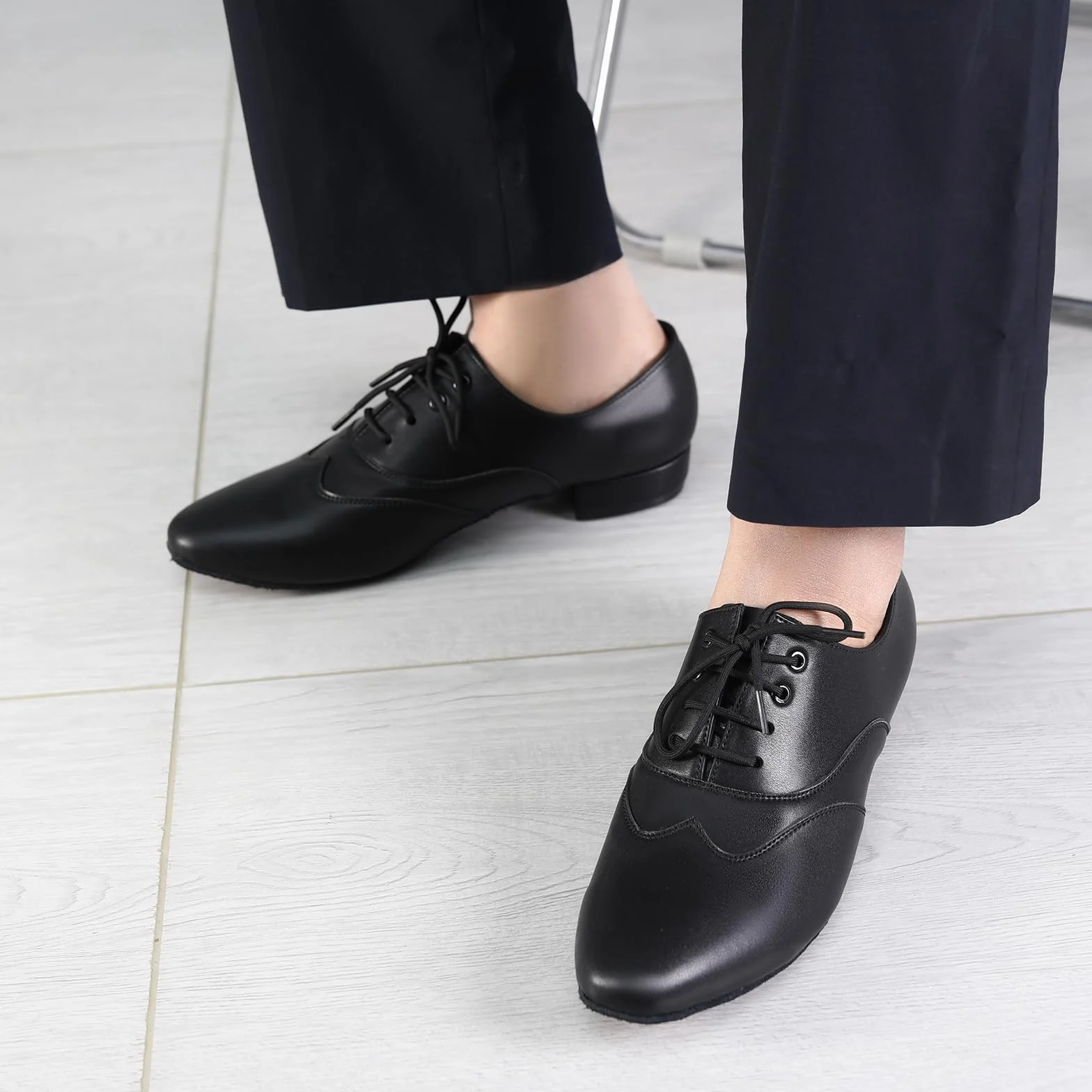 Scarpe da Ballo Latino Uomo Lacci Tacco Basso Salsa Tango Jazz