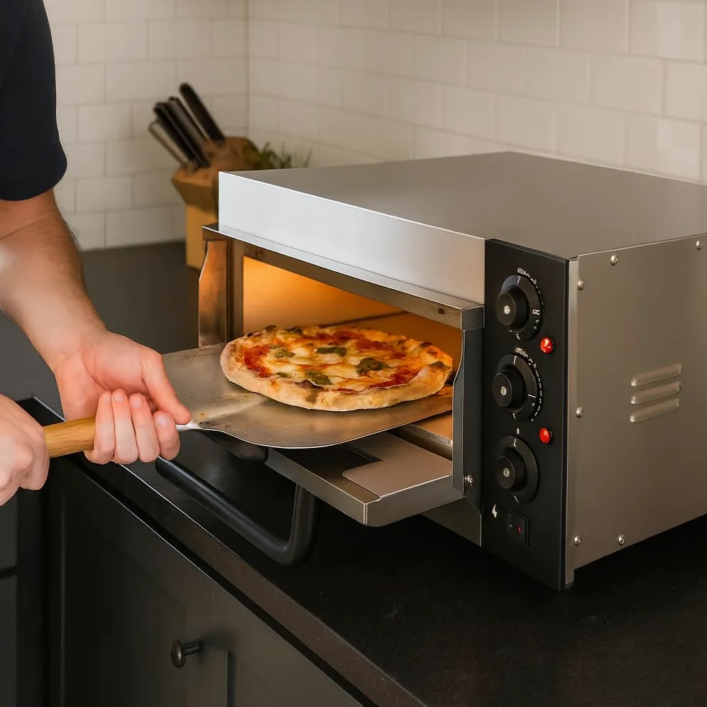 Forno per pizza elettrico compatto 40 cm Forno per pizza professionale Forno in acciaio inox Cottura precisa Forno per pizza per ristoranti Pizzerie Catering Forno Compatto e Potente Forno per Pizza