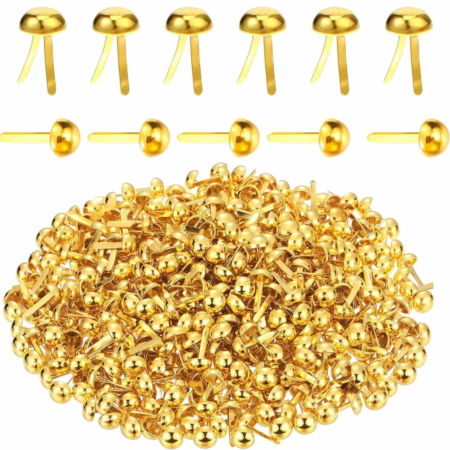Fermacampioni 200 Pezzi 8x16mm Oro per Scrapbooking Scuola Ufficio